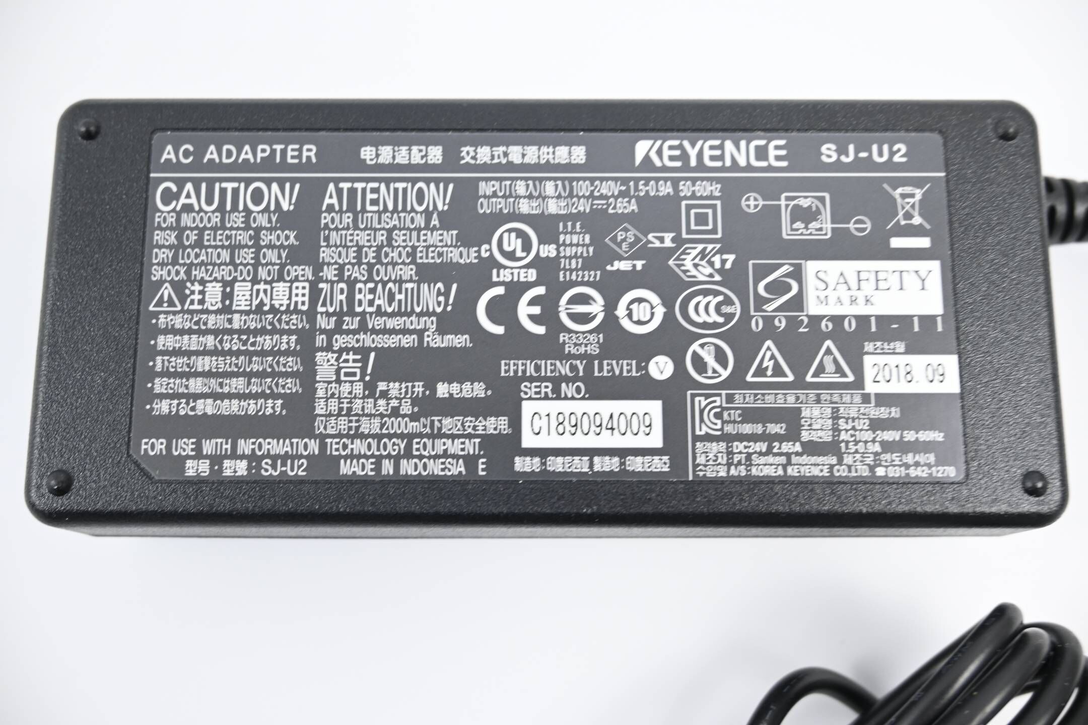 Keyence AC Adapter SJ-U2