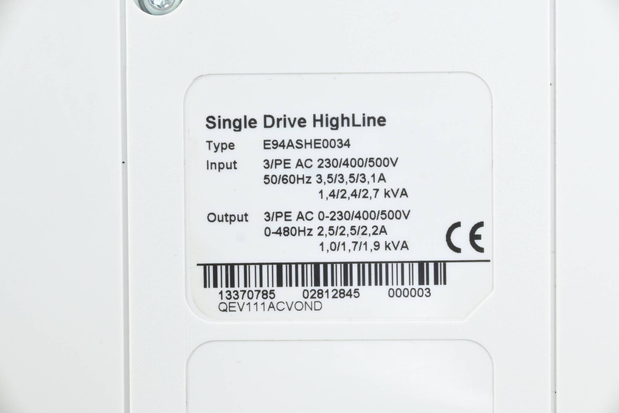 Lenze Single Drive HighLine E94ASHE0034
