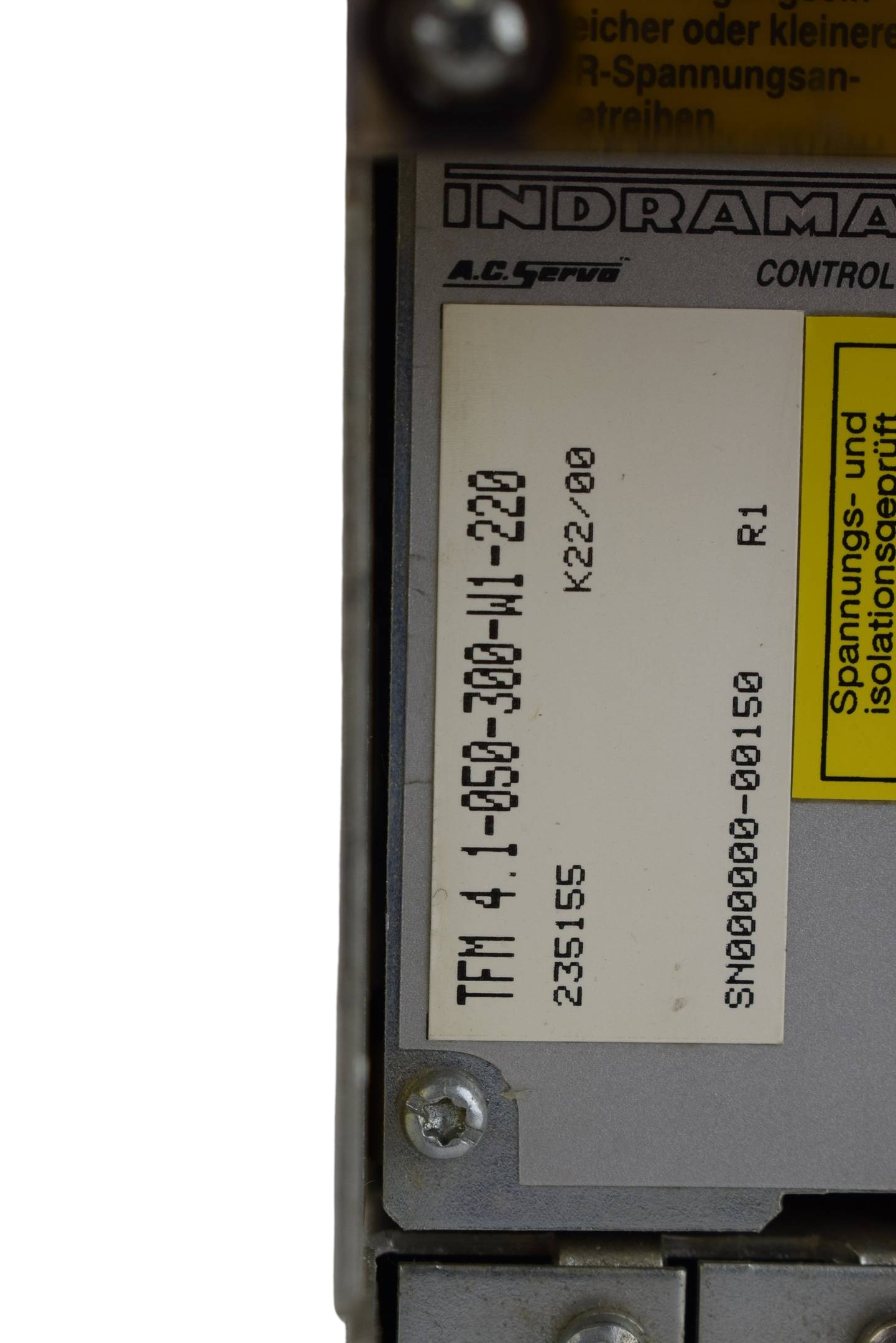 Indramat A.C. Servo TFM 4.1-050-300-W1-220