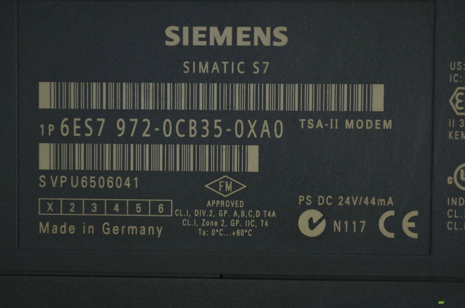 Siemens simatic S7 TSA-II Modem 6ES7 972-0CB35-0XA0 // 6ES7972-0CB35-0XA0 // E:1