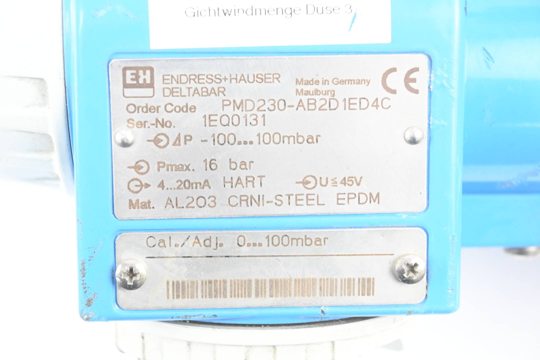 Endress + Hauser Deltabar Differenzdruckmessumformer PMD230-AB2D1ED4C