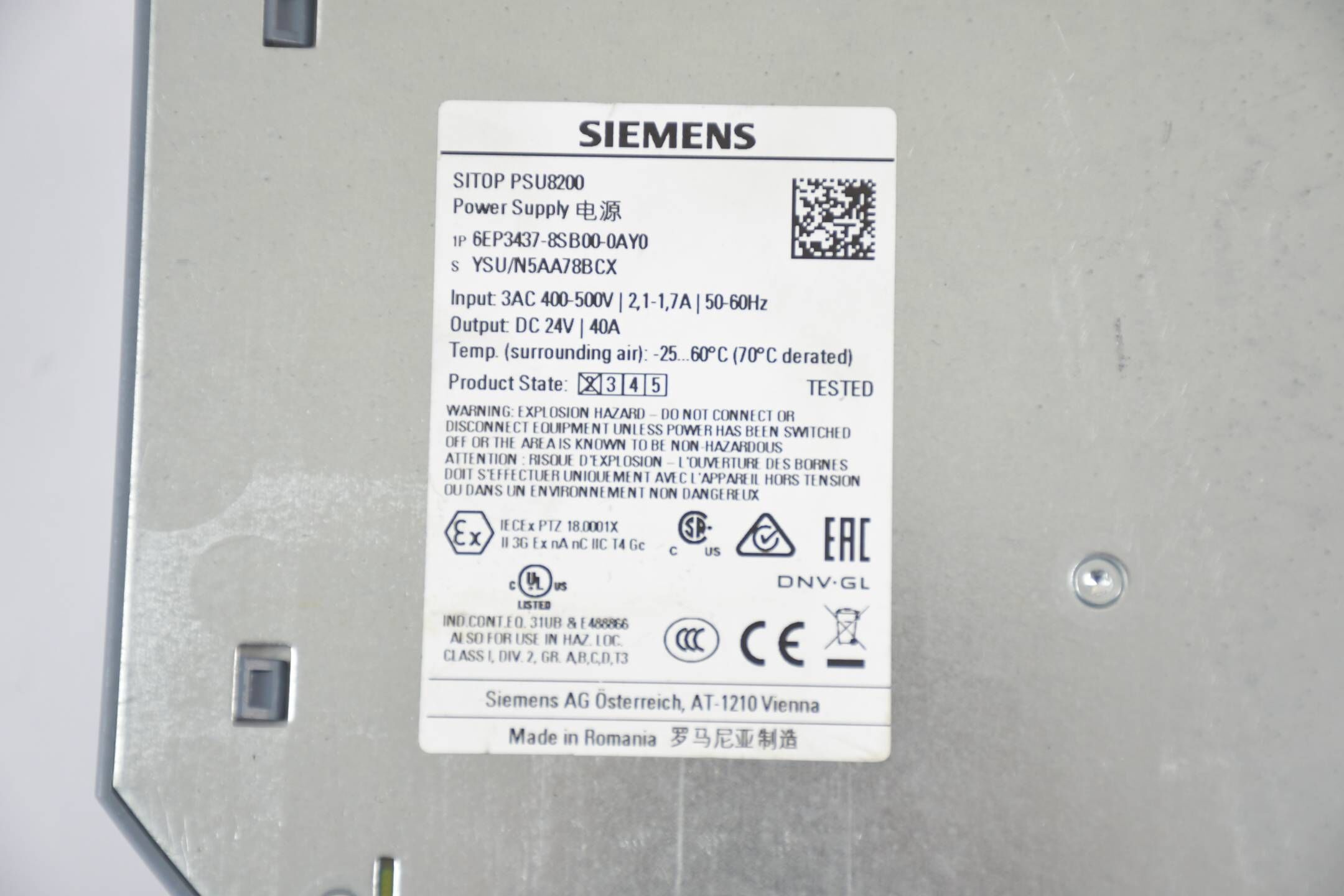 Siemens sitop PSU8200 24 V 40 A 6EP3 437-8SB00-0AY0 ( 6EP3437-8SB00-0AY0 )