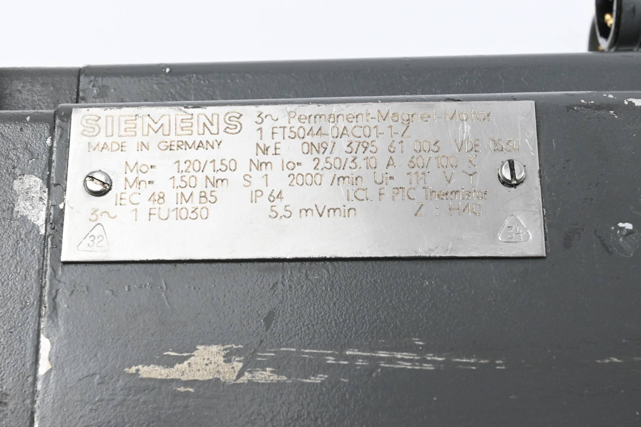 Siemens Permanentmagnet-Servomotor 1FT5044-0AC01-1-Z ( 1FT5 044-0AC01-1-Z ) Z=H