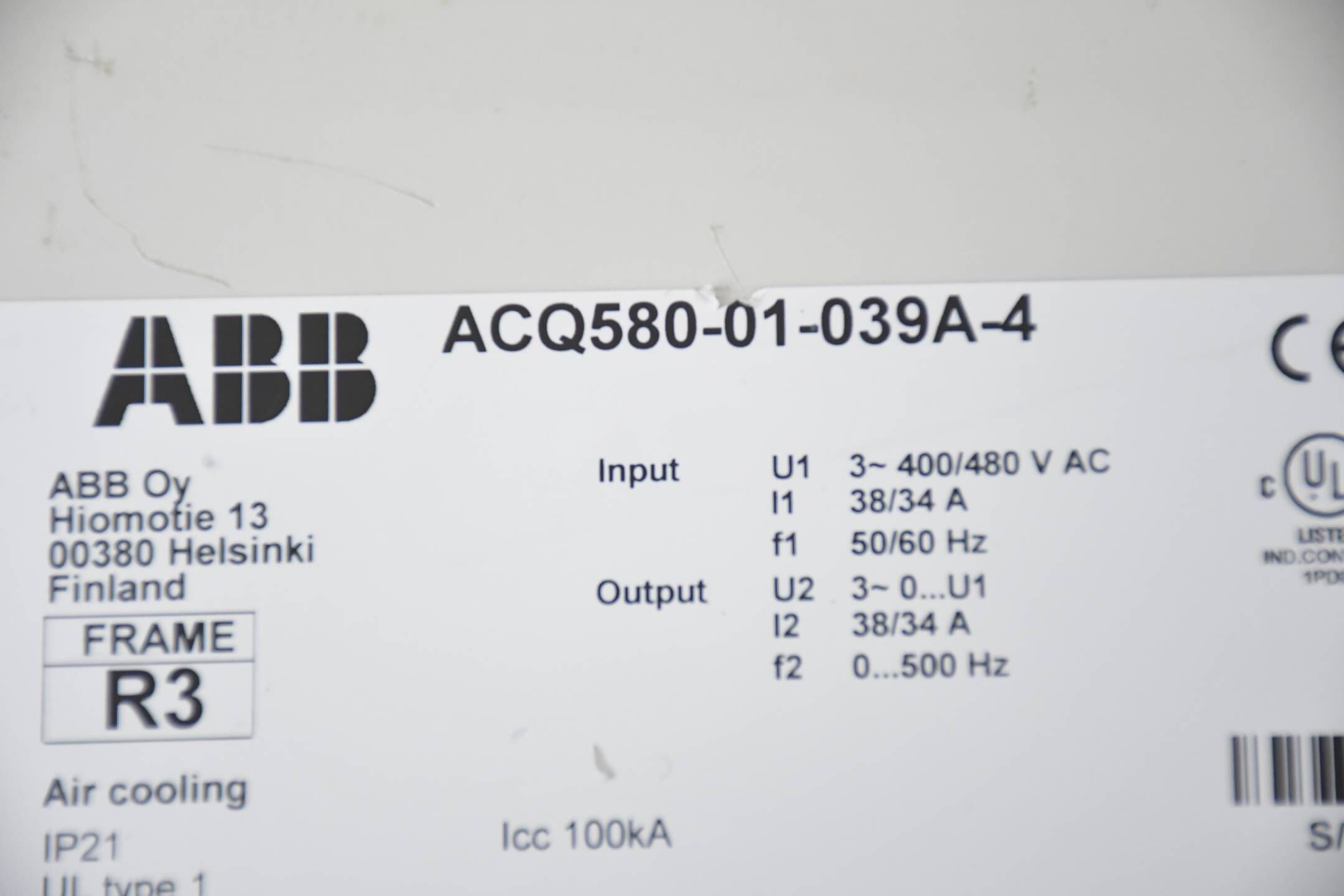 ABB Frequenzumrichter ACQ580-01-039A-4 inkl. Bedienpanel ACS-AP-S