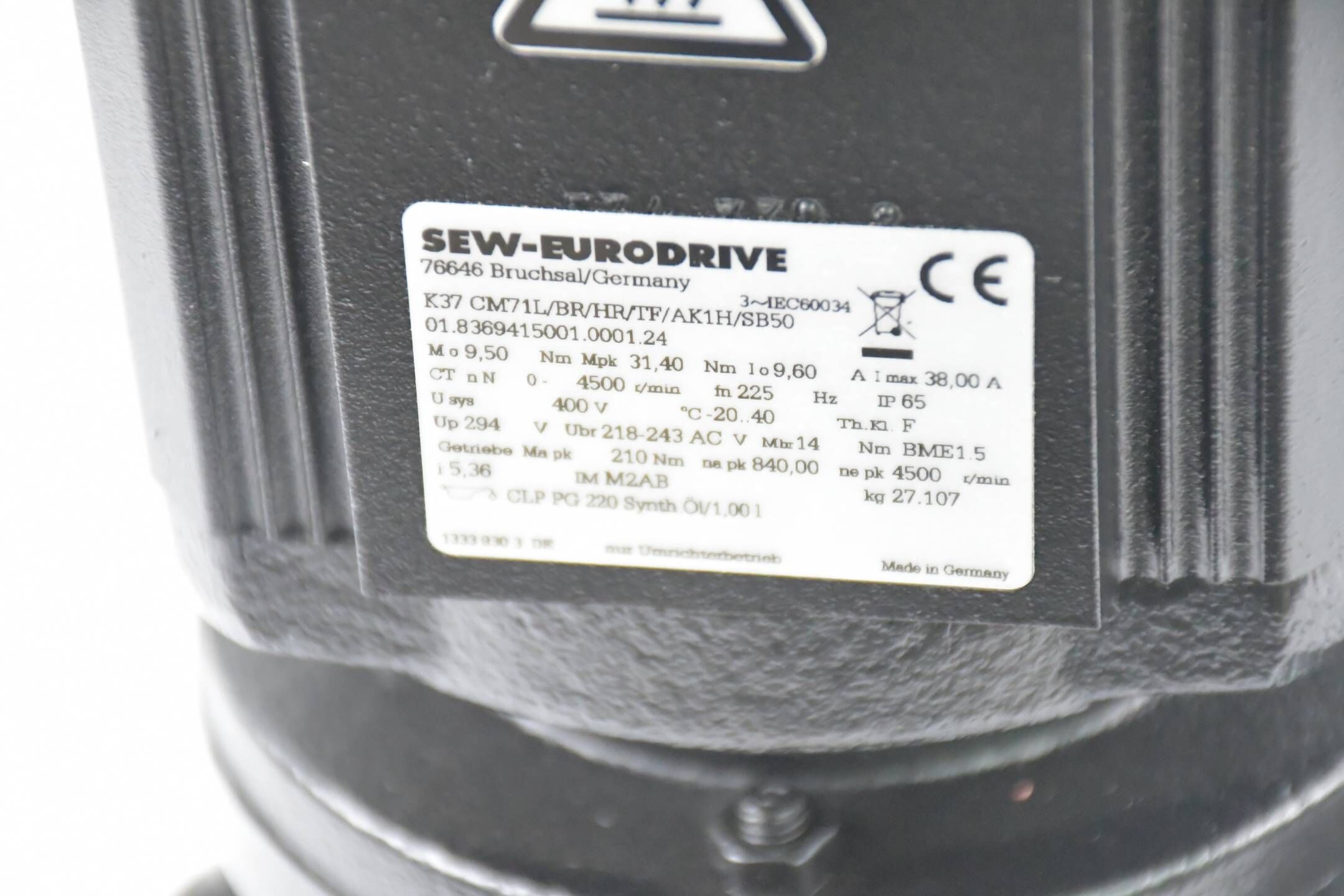 SEW Eurodrive Getriebemotor K37 CM71L/BR/HR/TF/AK1H/SB50
