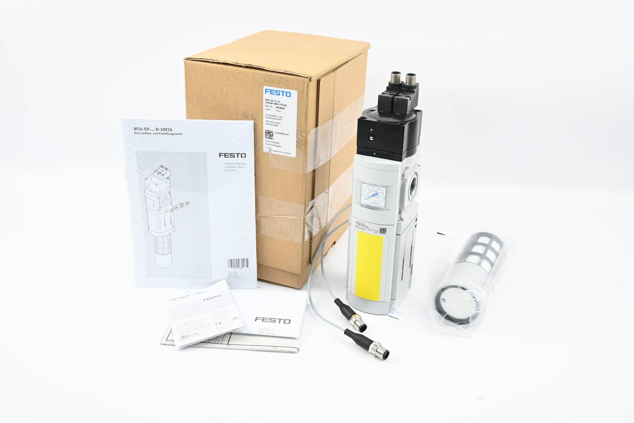Festo Druckaufbau- &Entlüftungsventil MS6-SV-1/2-D-10V24P-2M12-SO-AG ( 8038491 )