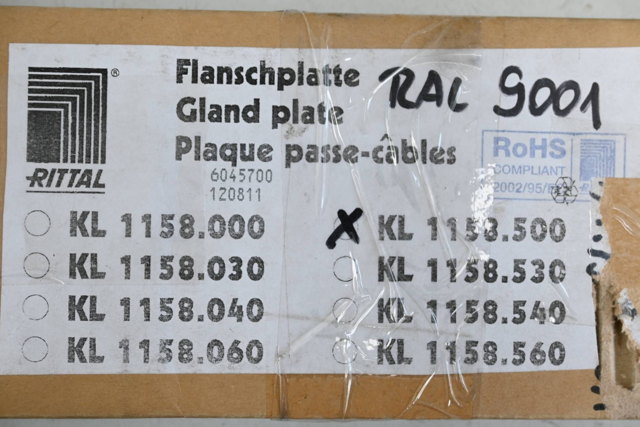 Rittal 5 Stück Metall-Flanschplatte SZ 1158.500