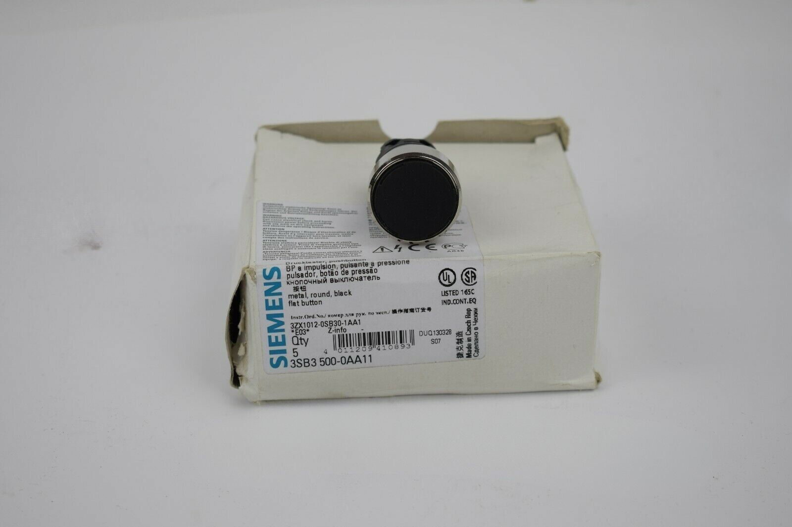 Siemens Drucktaster, pushbutton 3SB3 500-0AA11 ( 3SB3500-0AA11 ) 1St. / 1pc.