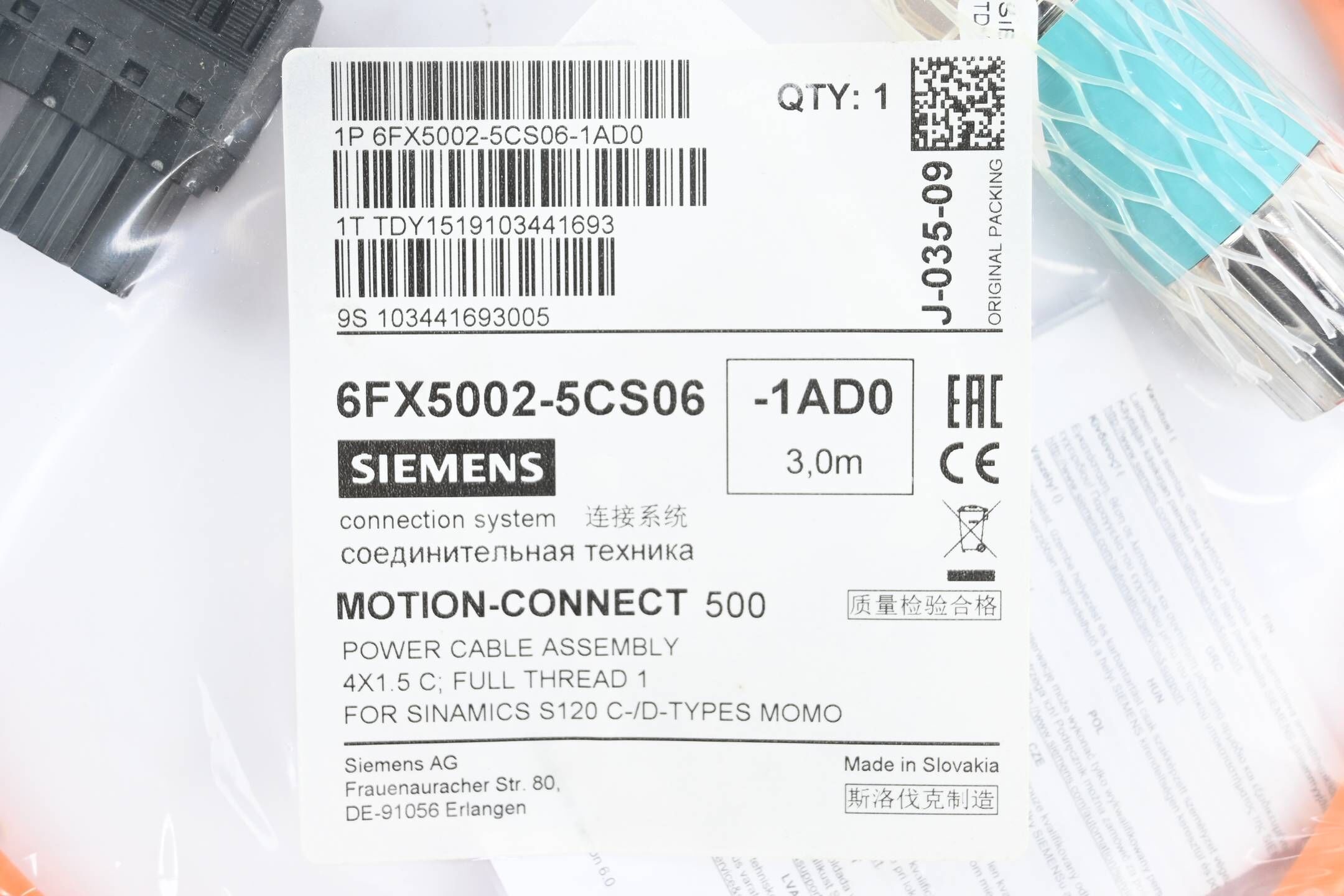 Siemens Motion-Connect 500 6FX5002-5CS06-1AD0 ( 6FX5 002-5CS06-1AD0 ) 3,0m