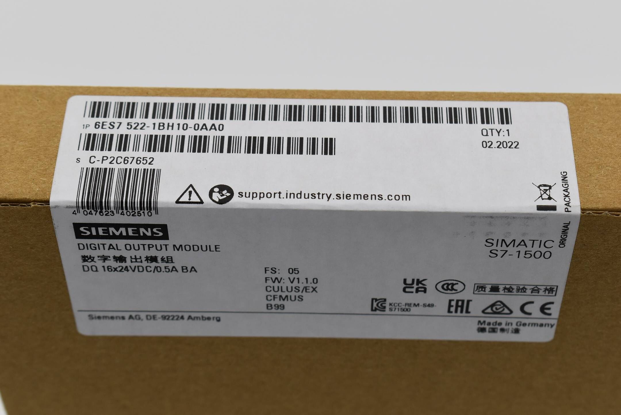 Siemens simatic S7-1500 6ES7 522-1BH10-0AA0 ( 6ES7522-1BH10-0AA0 ) FS05