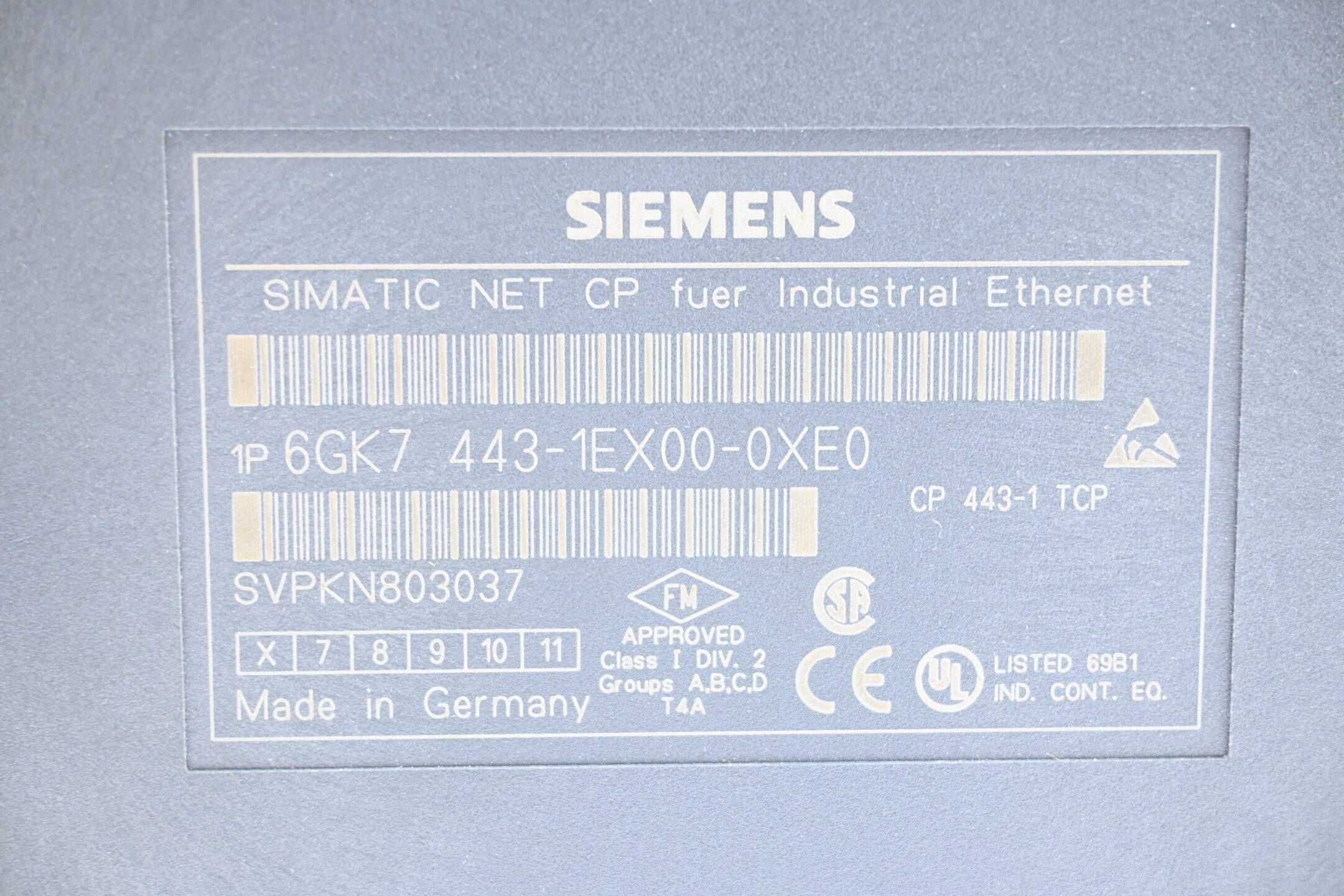 Siemens Simatic NET CP 443-1 TCP 6GK7443-1EX00-0XE0 ( 6GK7 443-1EX00-0XE0 ) E.06