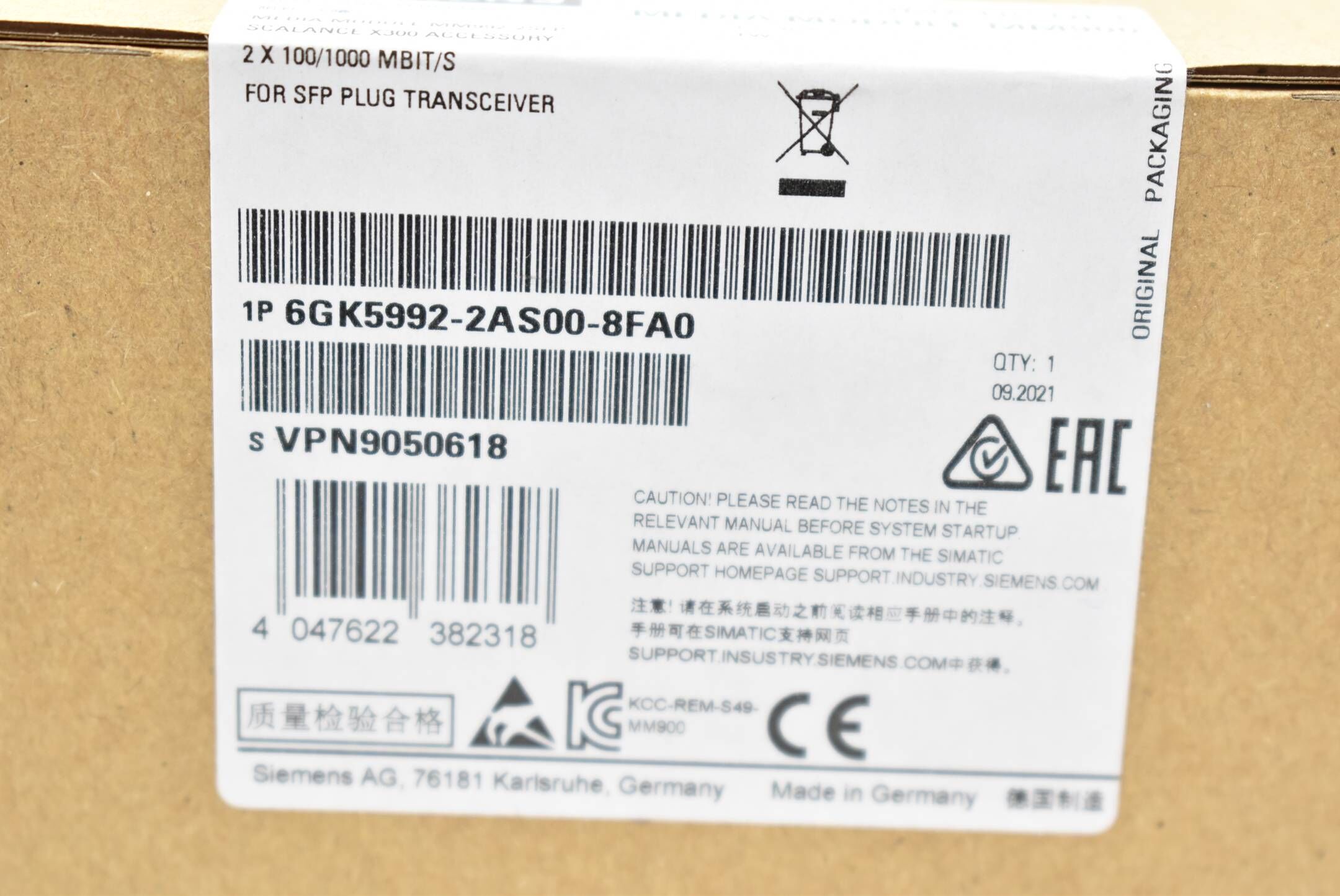 Siemens simatic NET Media Module MM900 6GK5992-2AS00-8FA0 / 6GK5 992-2AS00-8FA0