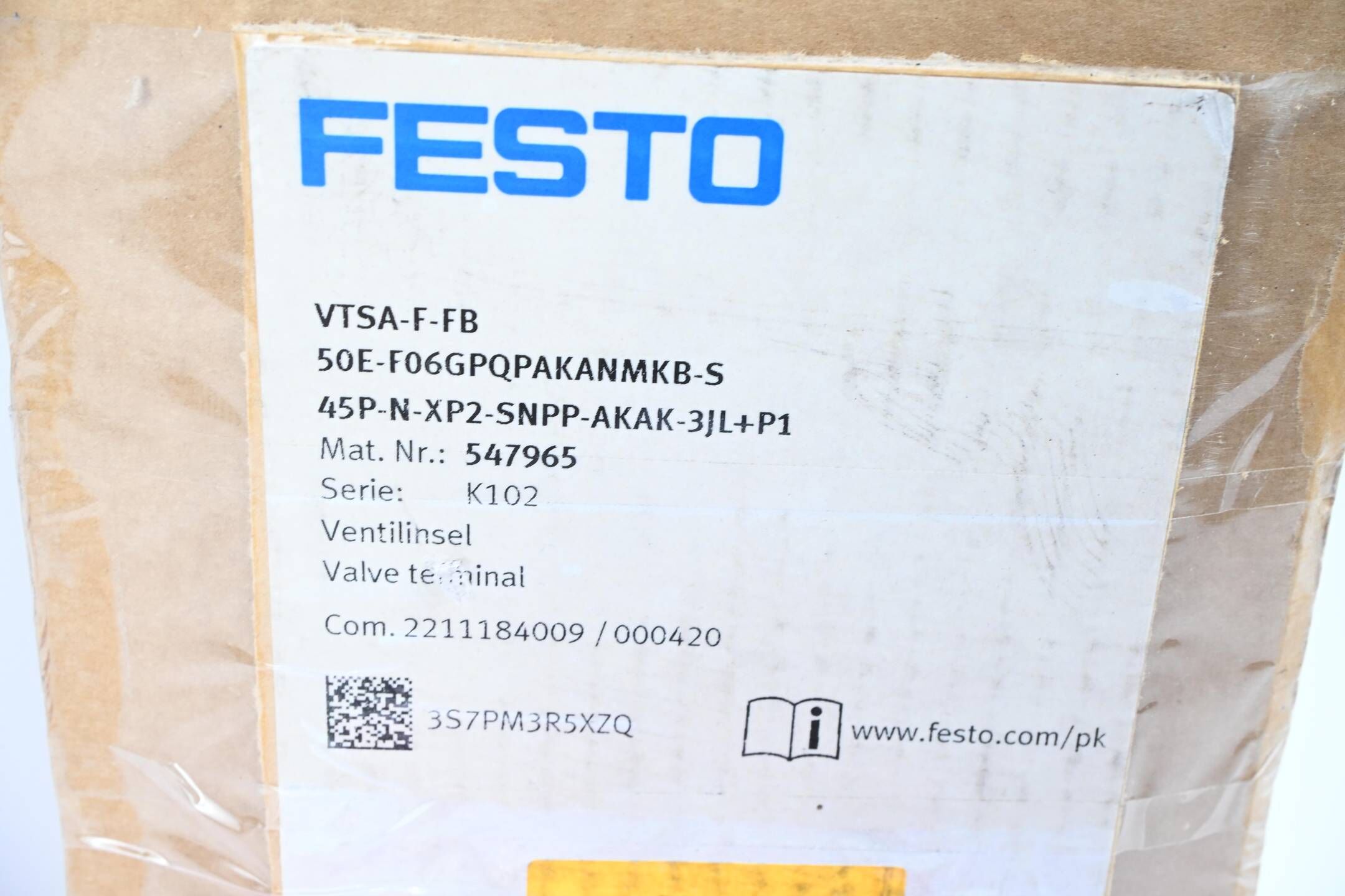 Festo VTSA-F-FB 50E-F06GPQPAKANMKB-S 45P-N-XP2-SNPP-AKAK-3JL+P1 ( 547965 )