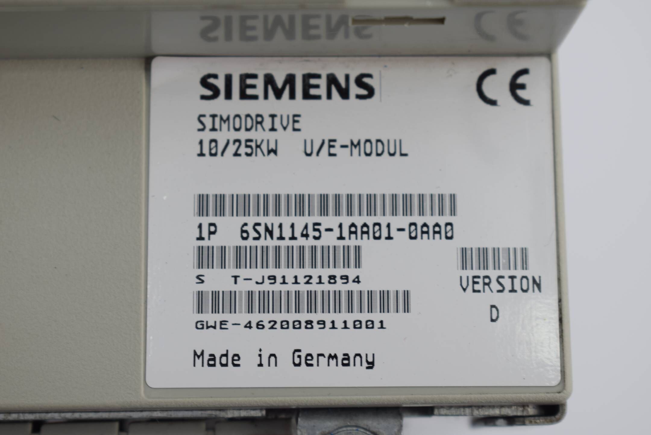 Siemens Simodrive 611 U/E-Modul 6SN1145-1AA01-0AA0 ( 6SN1 145-1AA01-0AA0 ) V. D