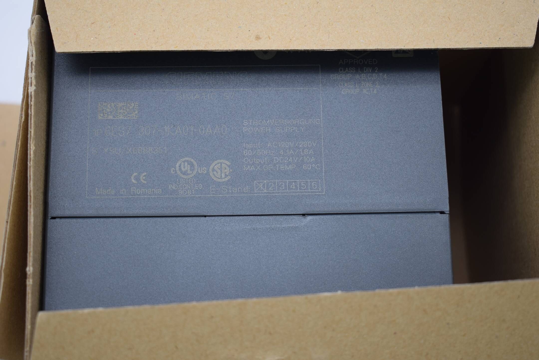 Siemens simatic Energieversorgung 6ES7307-1KA01-0AA0 ( 6ES7 307-1KA01-0AA0 ) E.1