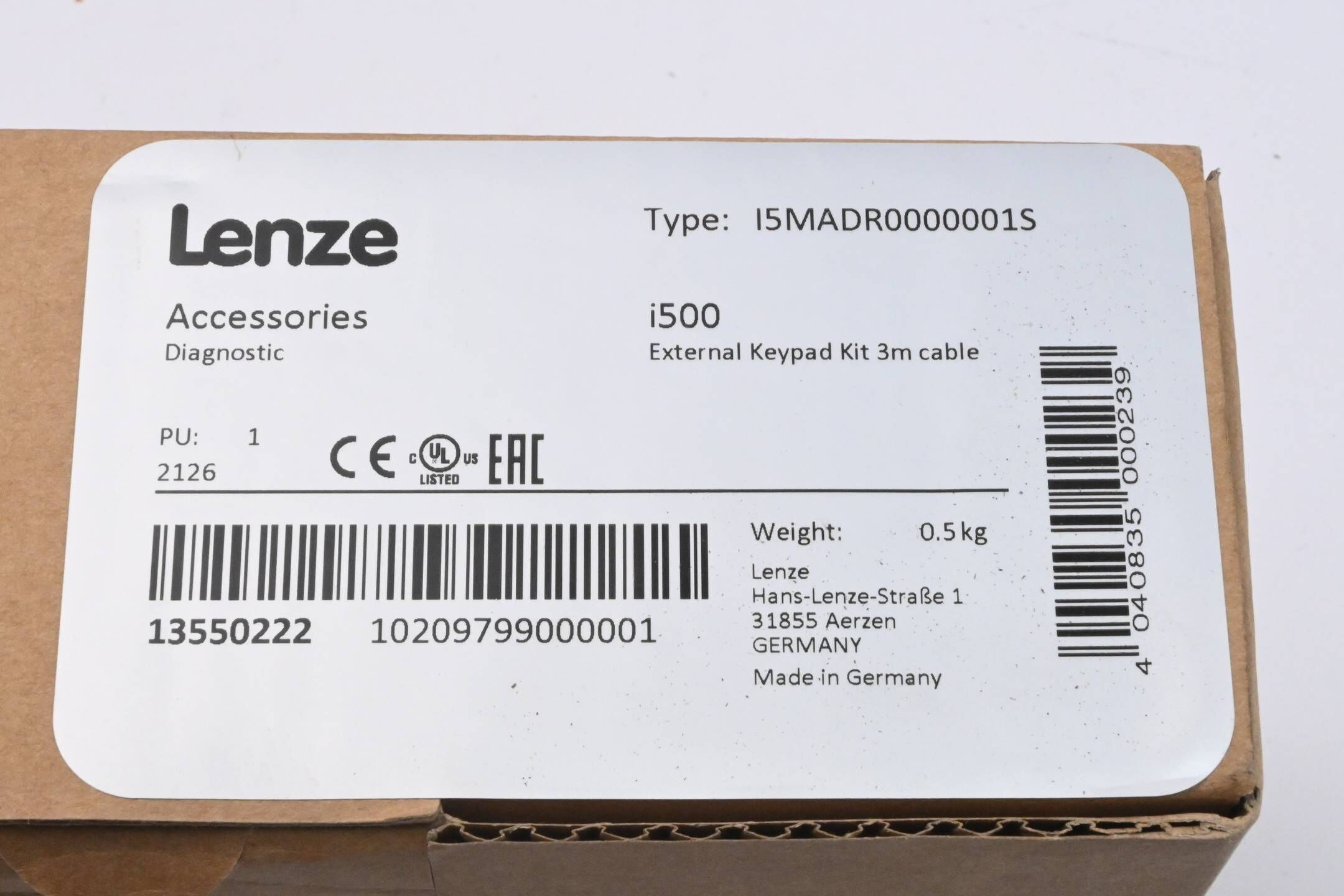 Lenze External Keypad Kit 3m i500 ( I5MADR0000001S )
