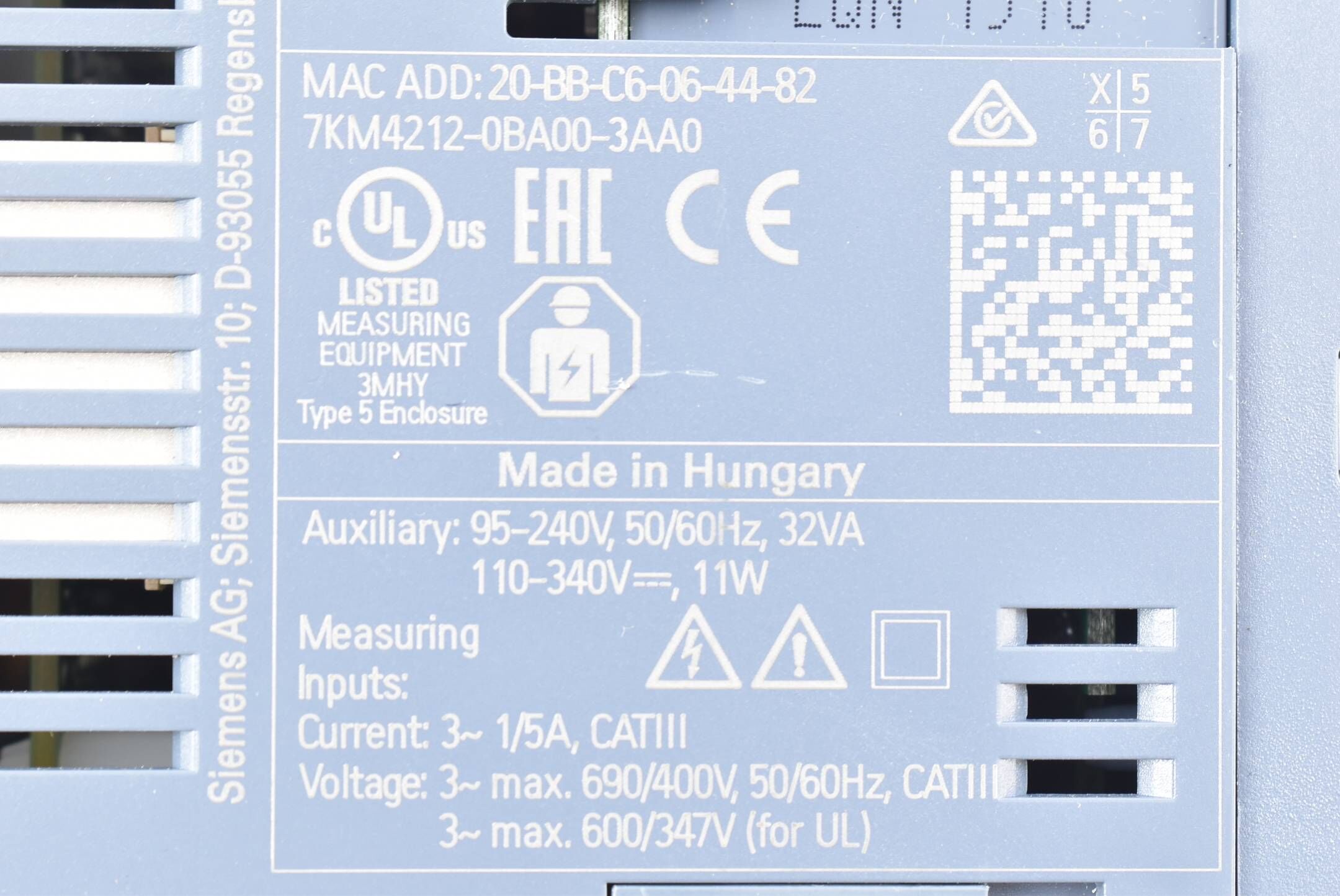 Siemens sentron PAC4200 Messgerät 7KM4 212-0BA00-3AA0 ( 7KM4212-0BA00-3AA0 ) E4