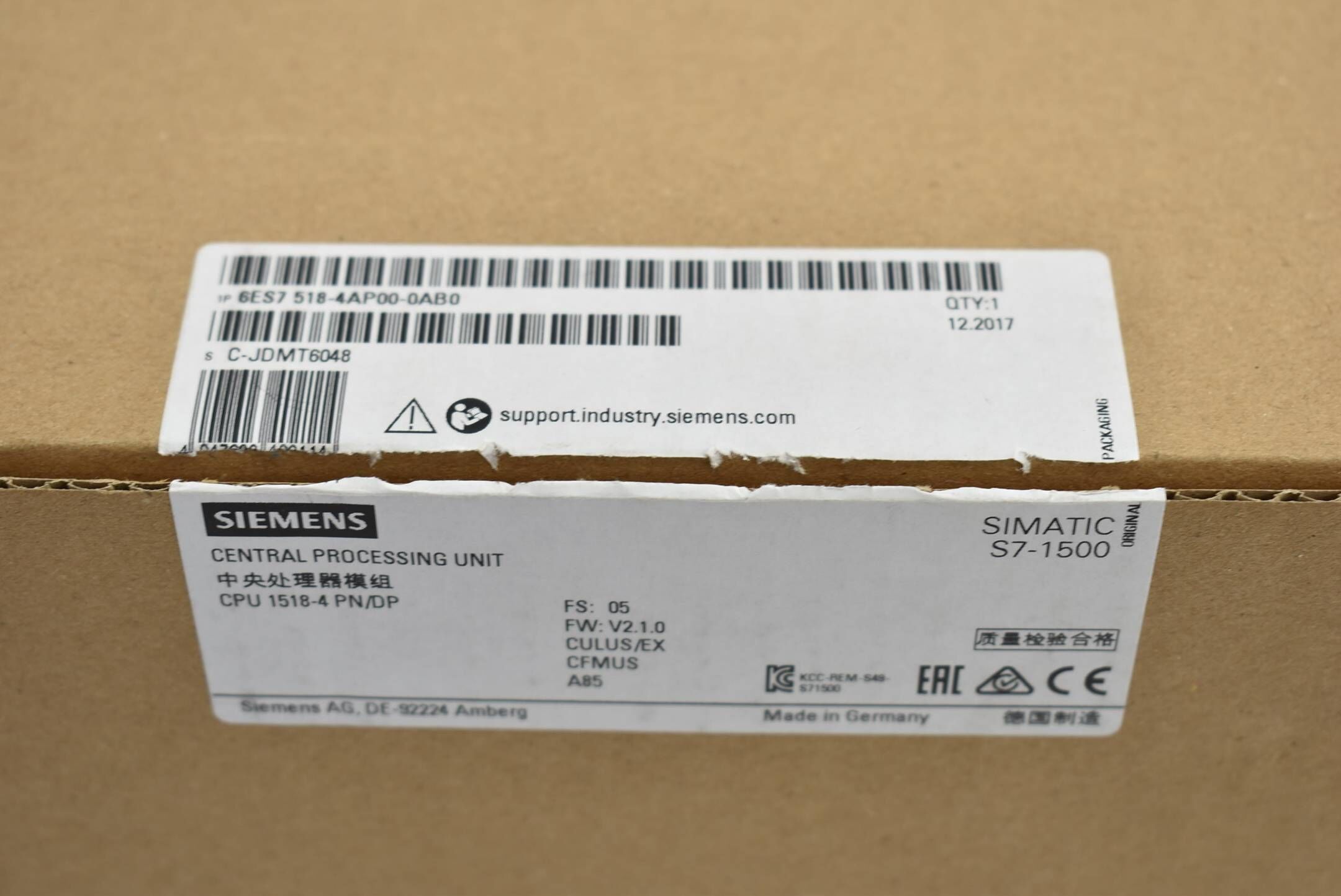 Siemens simatic S7-1500 6ES7 518-4AP00-0AB0 ( 6ES7518-4AP00-0AB0 ) E5