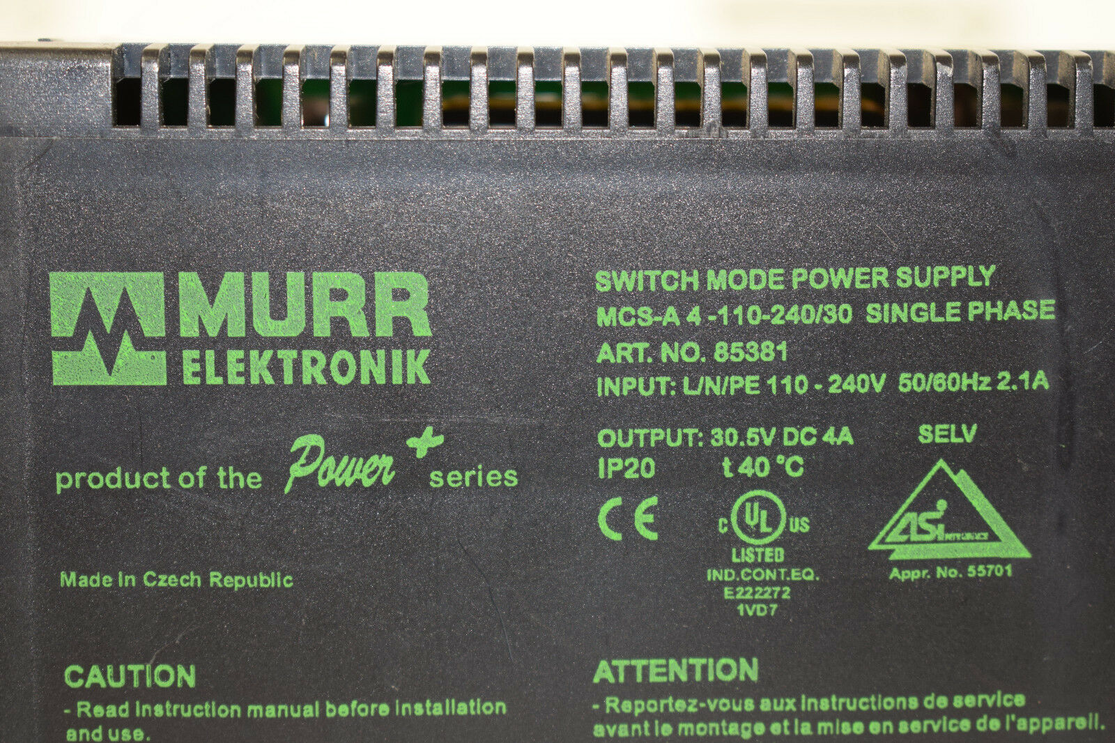 Murr Elektronik Switch Mode Power supply MCS-A 4-110-240/30