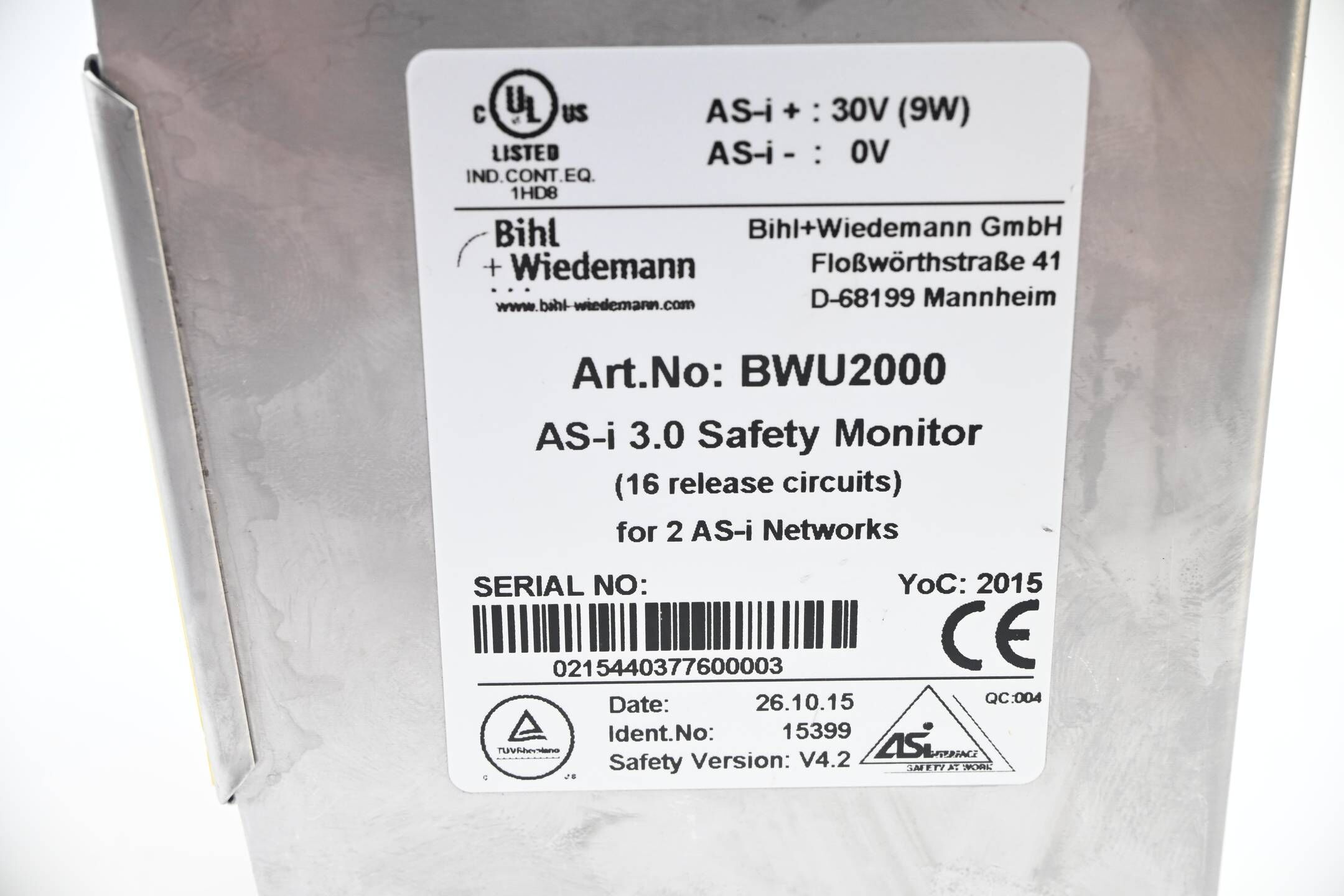 Bihl + Wiedemann AS-i 3.0 Safety Monitor BWU2000 ( 15399 )