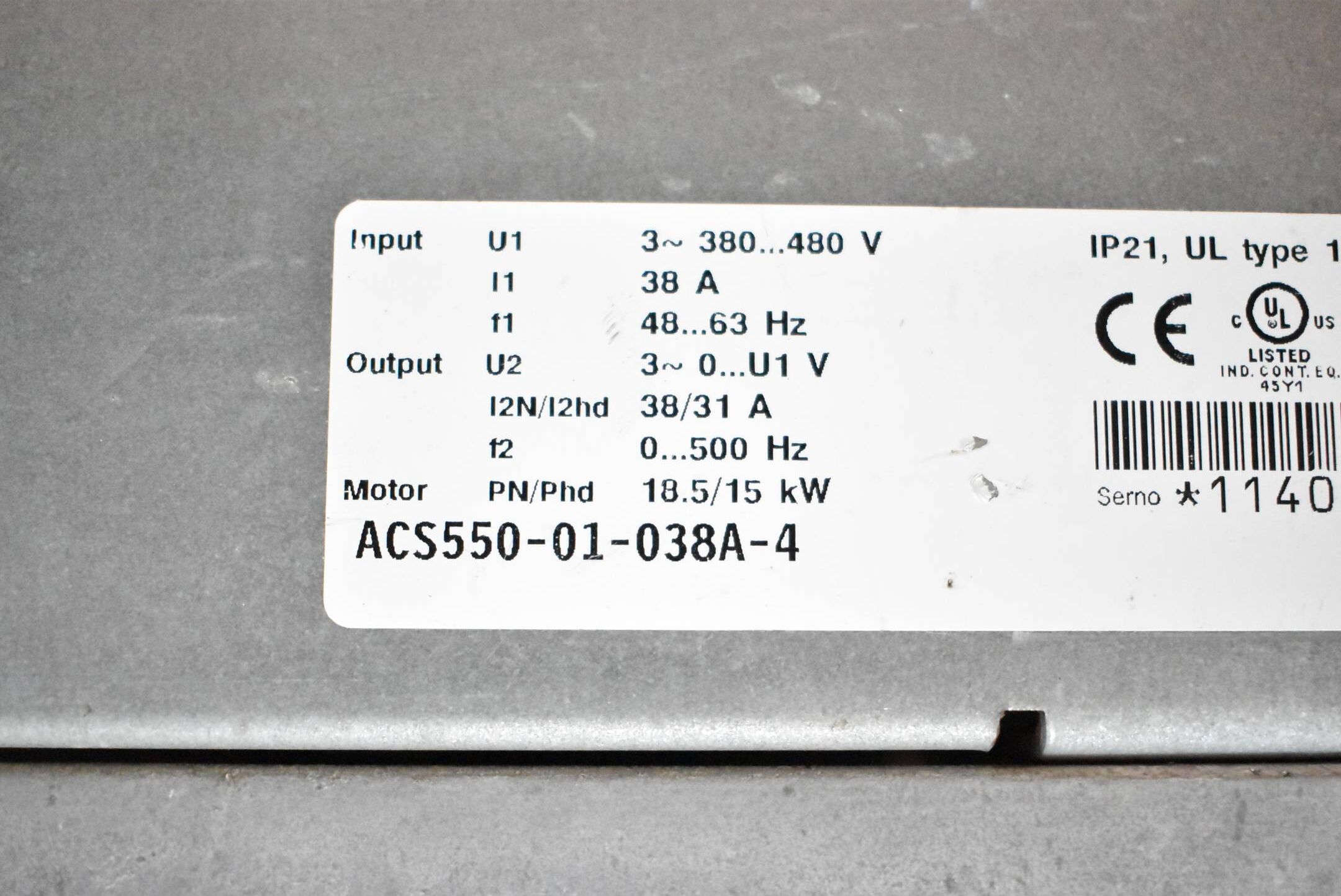 ABB ACS550 Frequenzumrichter ACS550-01-038A-4 Inkl. ACS-CP-C