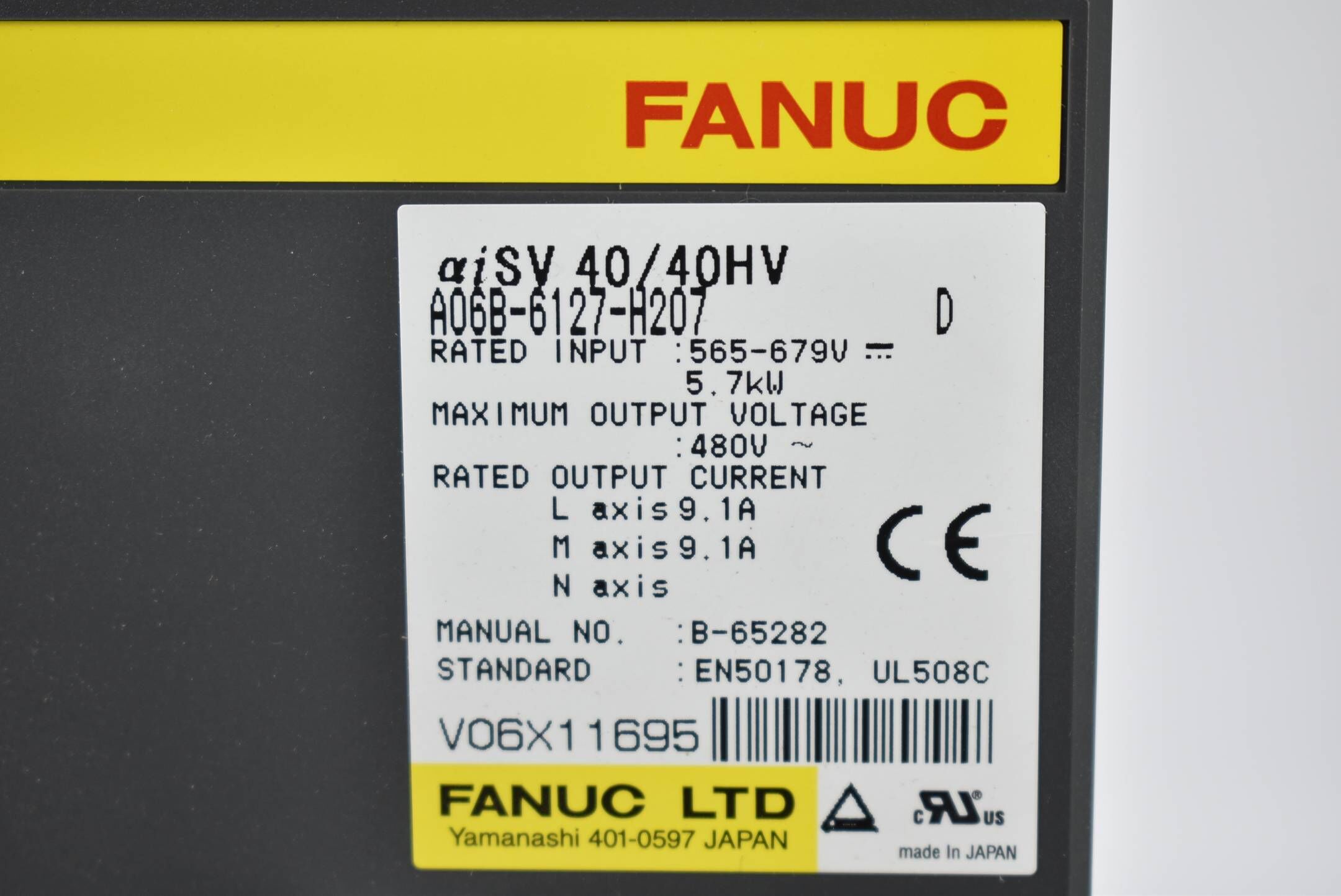 Fanuc Servo Amplifier A06B-6127-H207