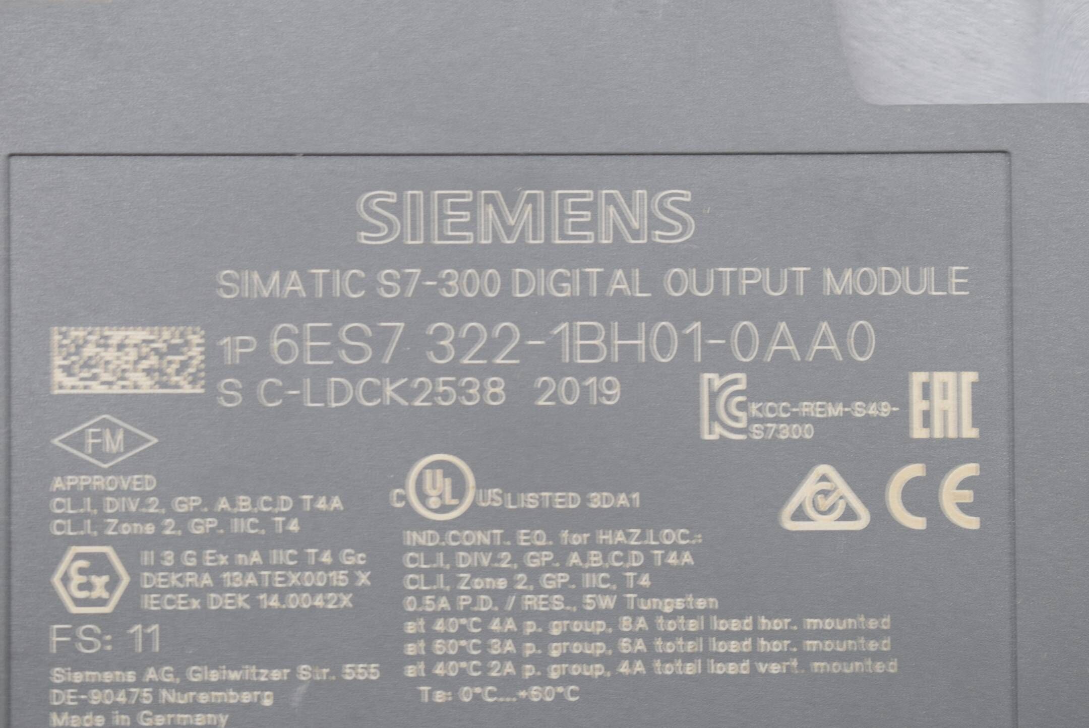 Siemens Simatic S7-300 Digitalausgabe 6ES7322-1BH01-0AA0 ( 6ES7 322-1BH01-0AA0 )
