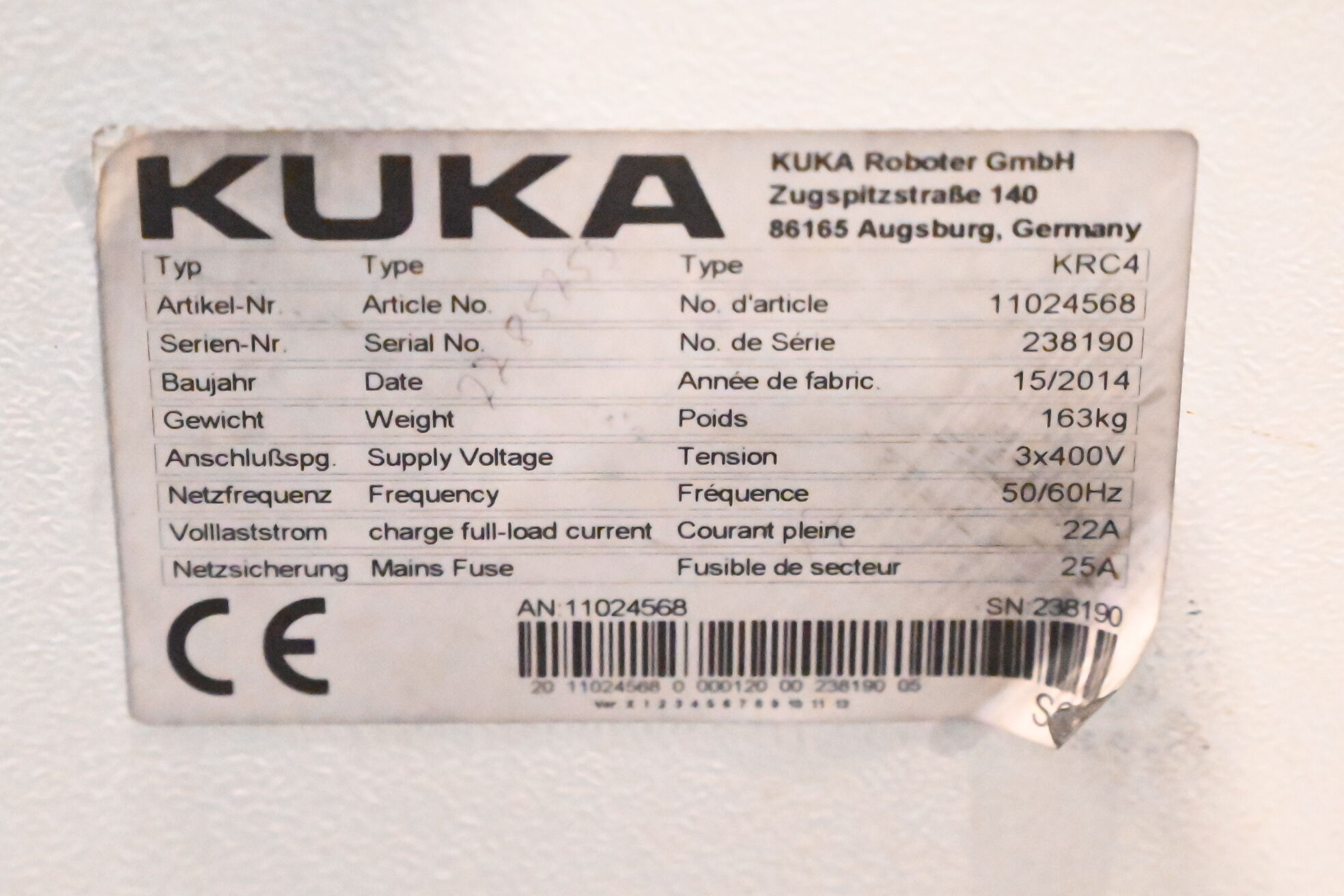 Kuka Industrieroboter KR240 R2700 Prime inkl. Schaltschrank KRC4 + 00-168-334 3