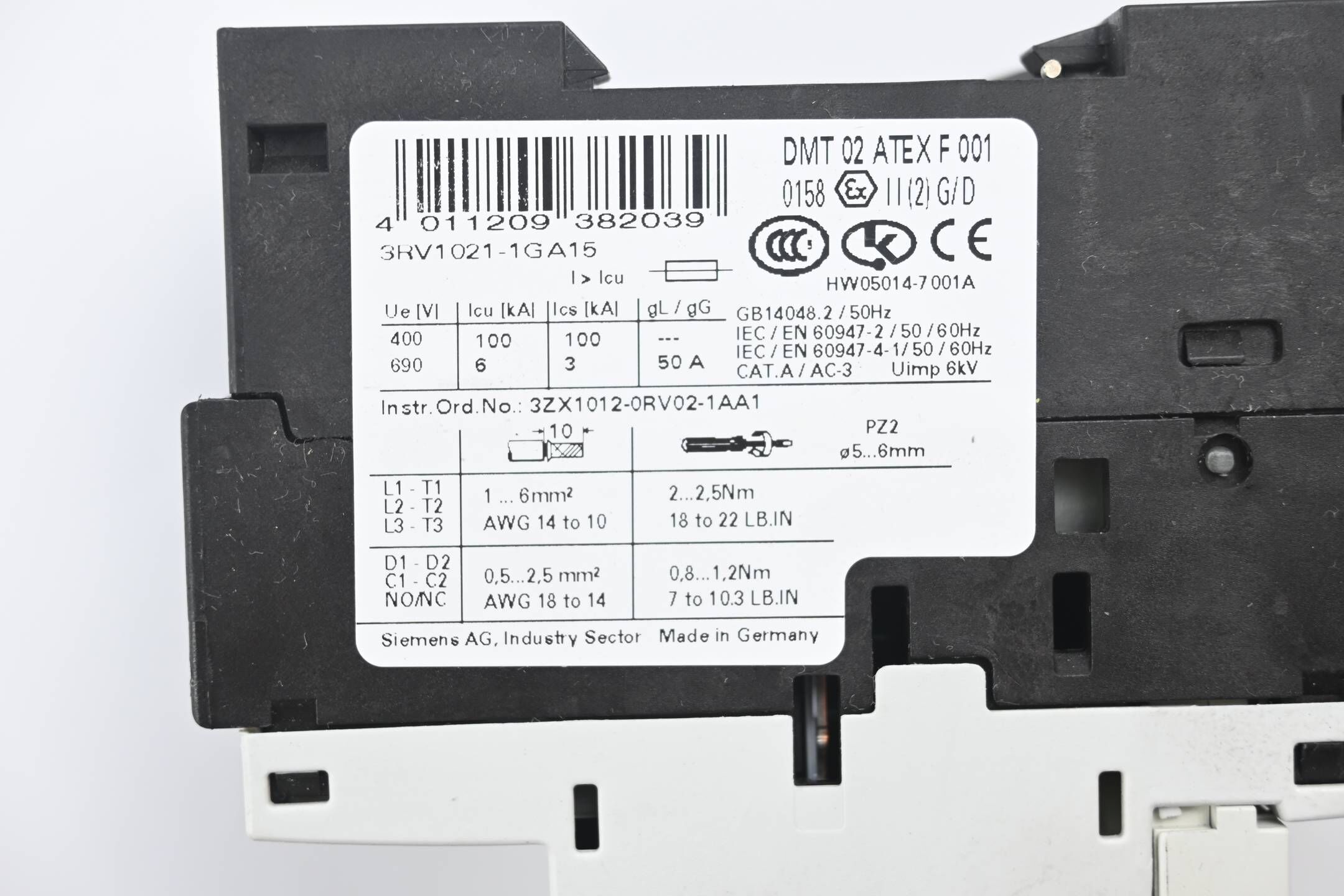Siemens Sirius Leistungsschalter 3RV1021-1GA15 ( 3RV1 021-1GA15 )