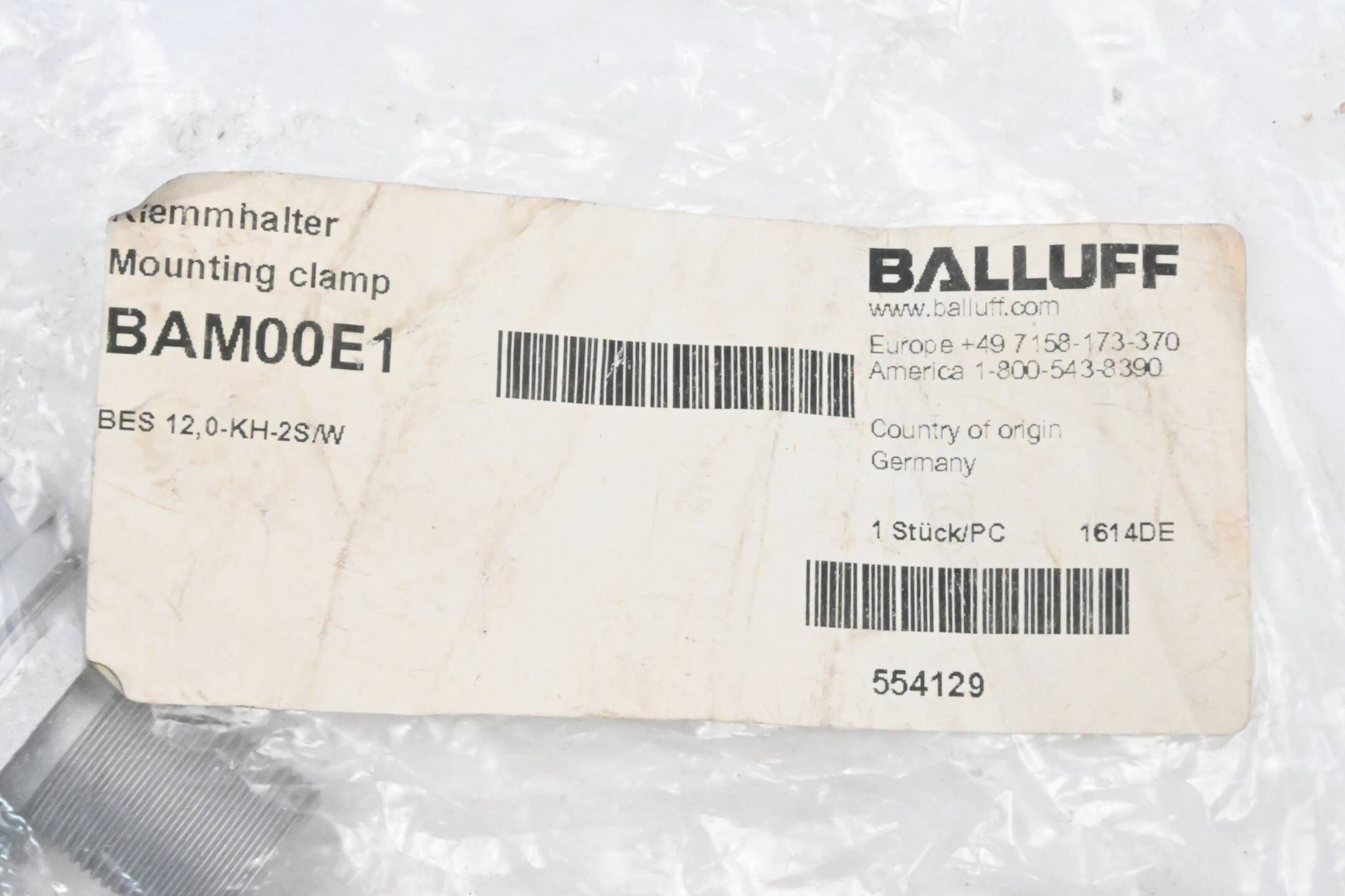 Balluff BAM00E1 Klemmhalter mit Festanschlag ( 554129 )