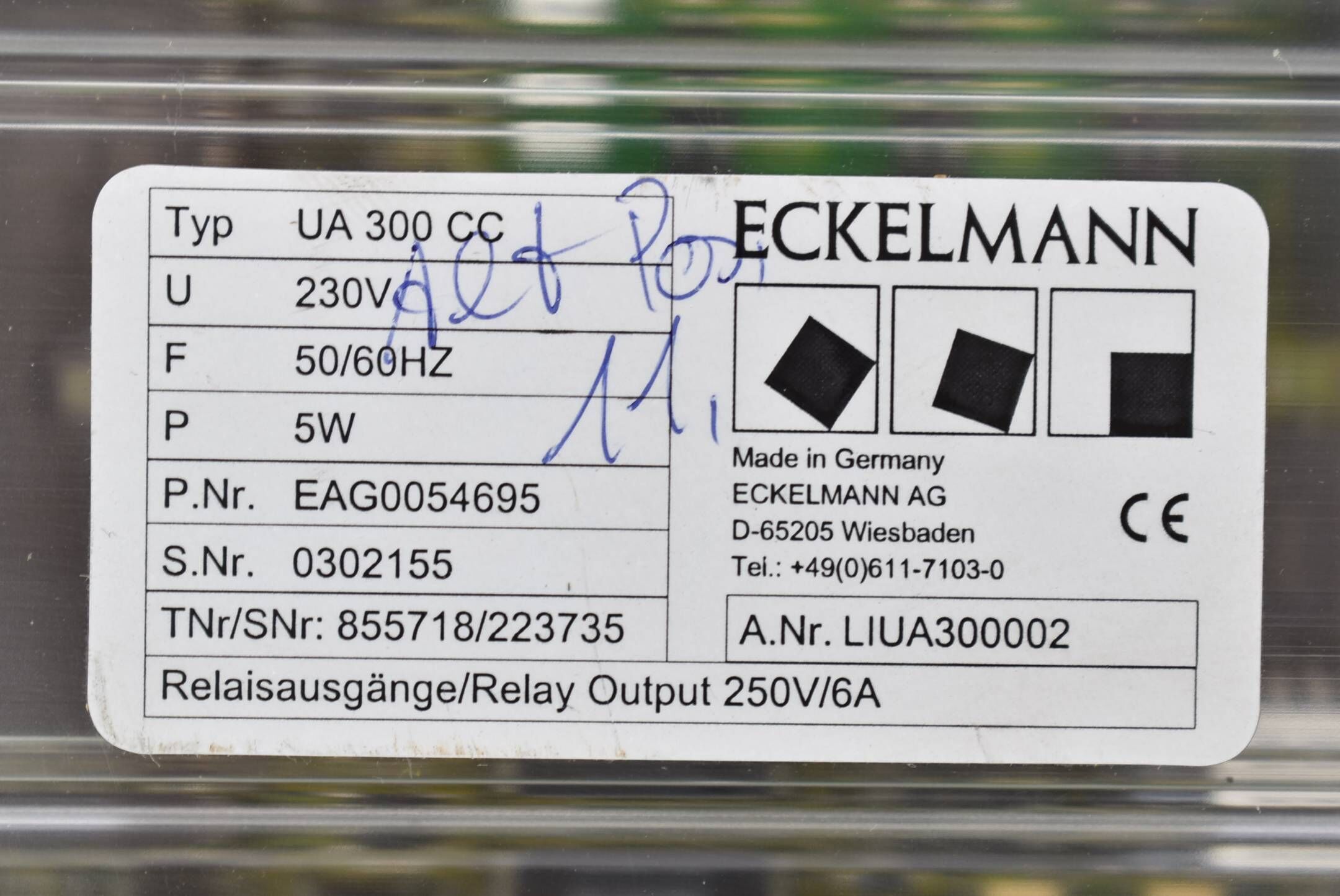 Eckelmann Kühlstellenregler 230V 50/60Hz 5W UA 300 CC