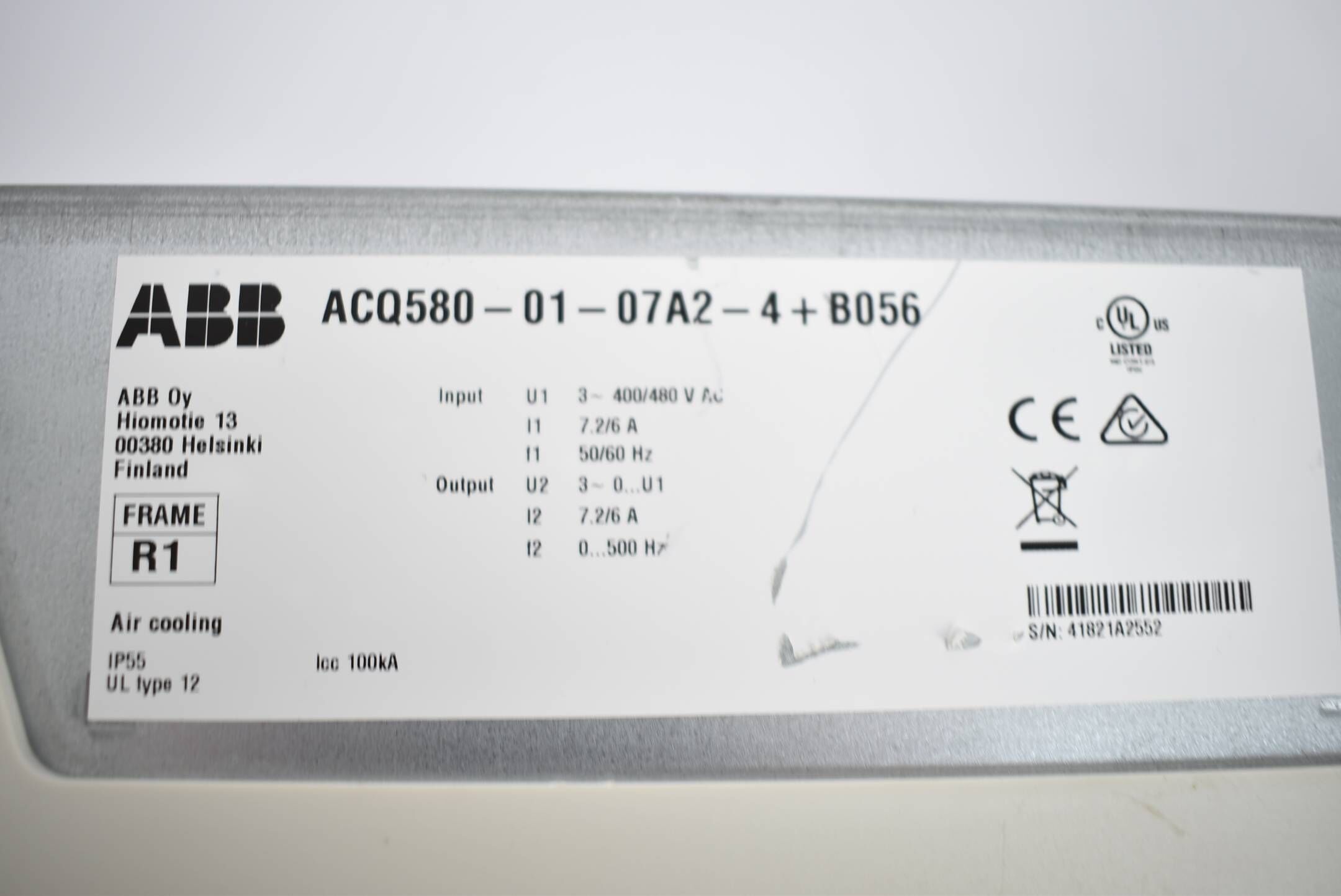 ABB Frequenzumrichter ACQ580-01-07A2-4+B056