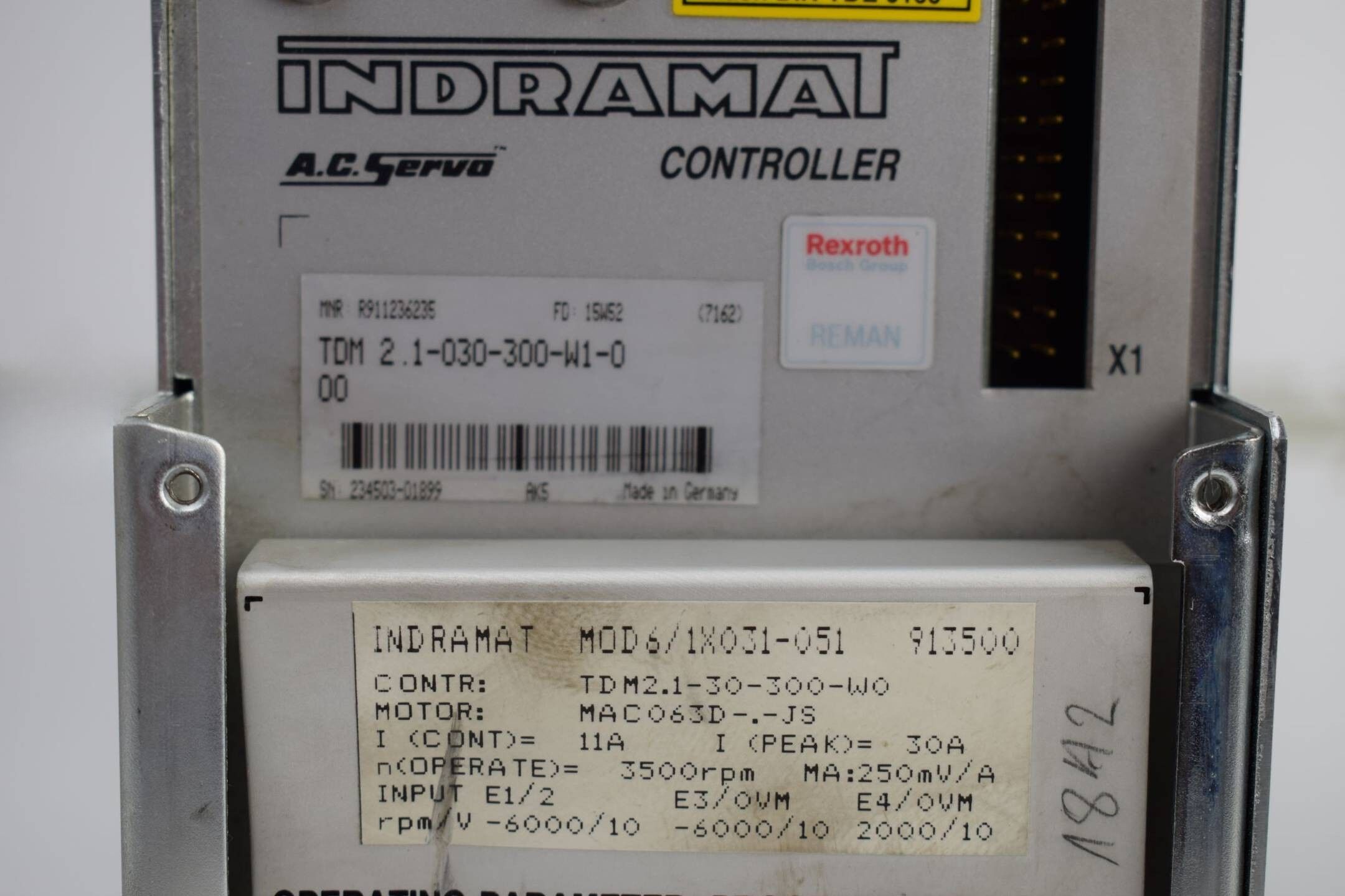 Indramat A.C. Servo TDM 2.1-030-300-W1-0 inkl. MOD6/1X031-051