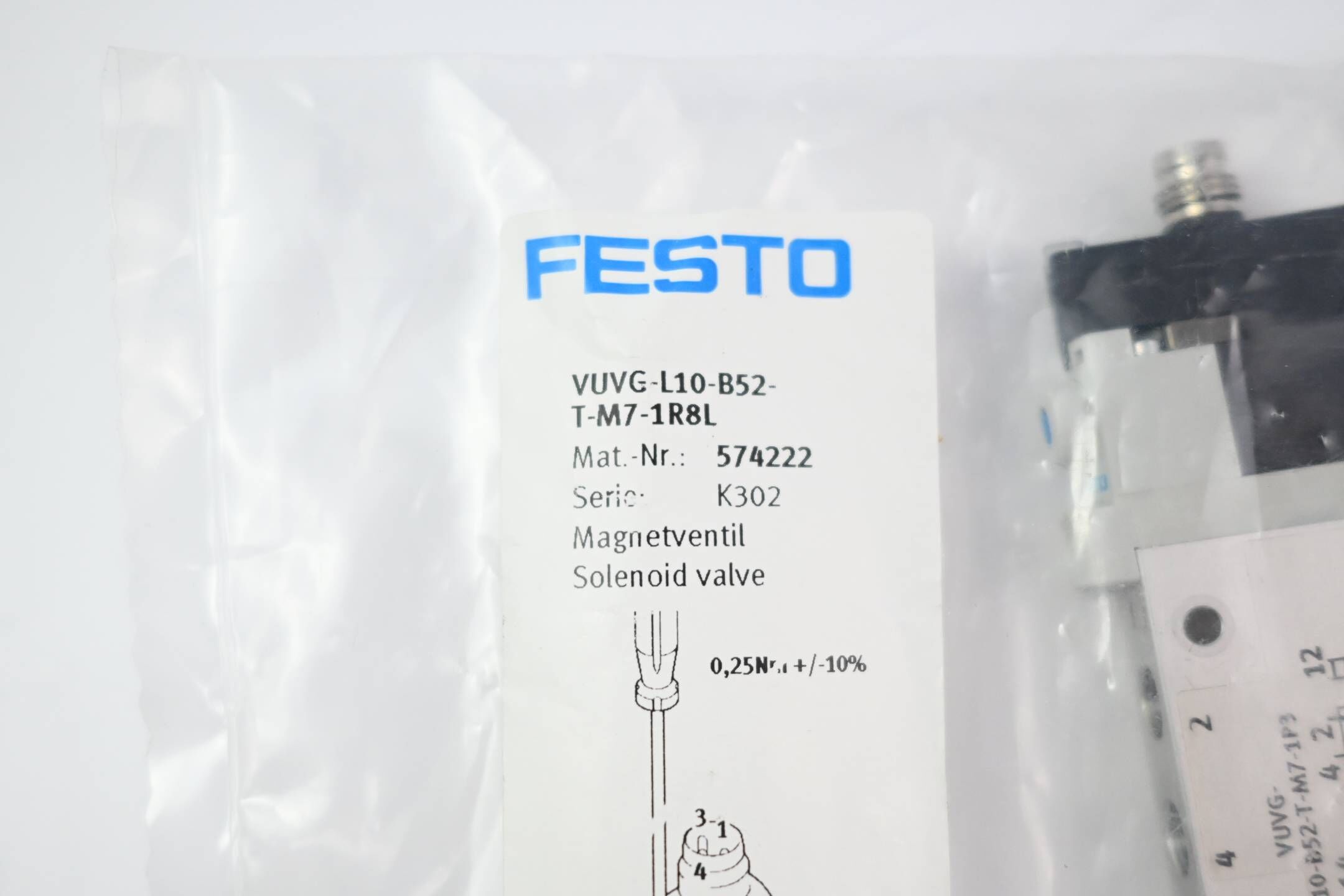 Festo 5/2-Wege-Magnetventil VUVG-L10-B52-T-M7-1R8L ( 574222 )