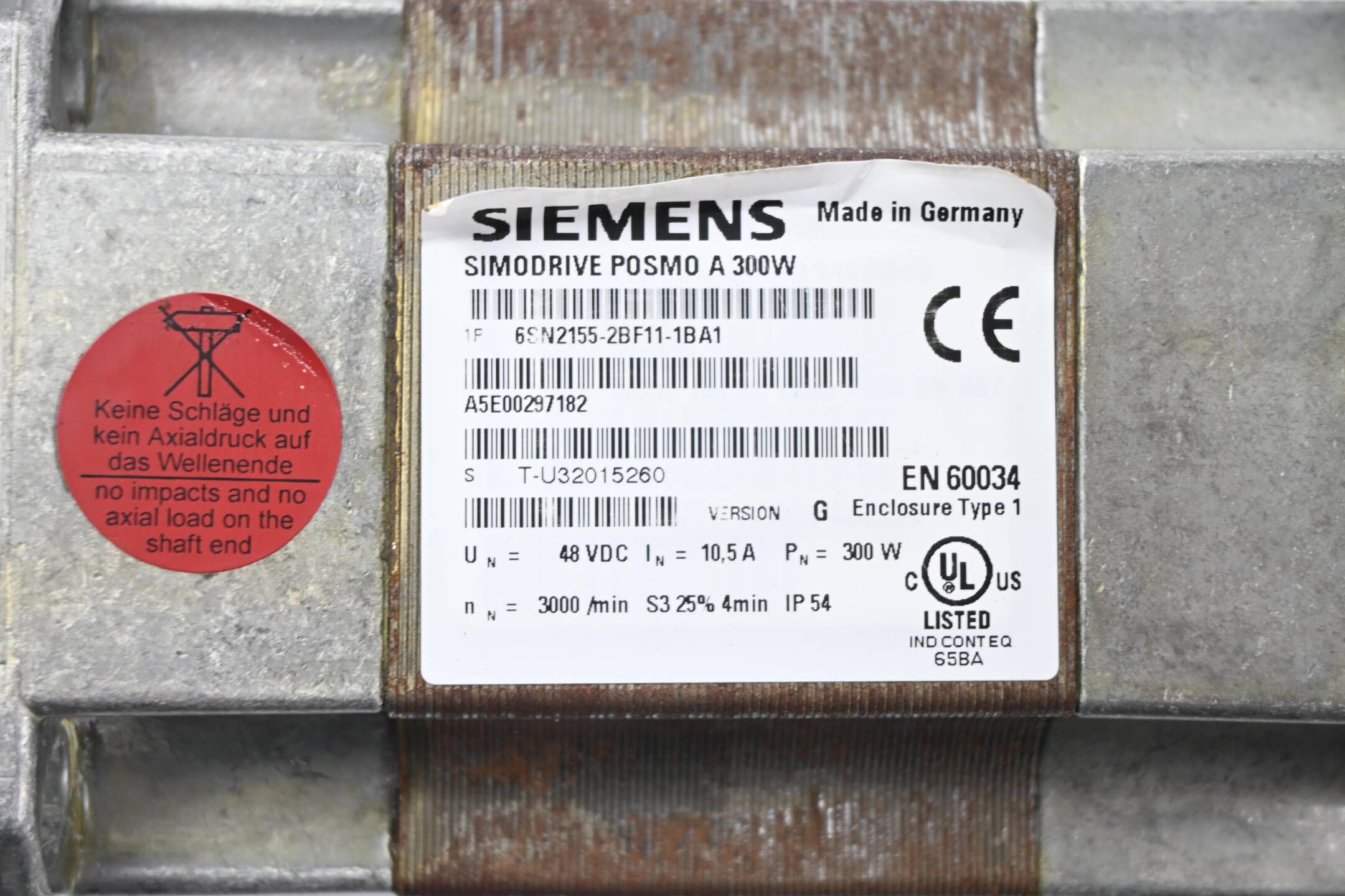 Siemens Simodrive Positioniermotor 6SN2155-2BF11-1BA1 ( 6SN2 155-2BF11-1BA1 ) G