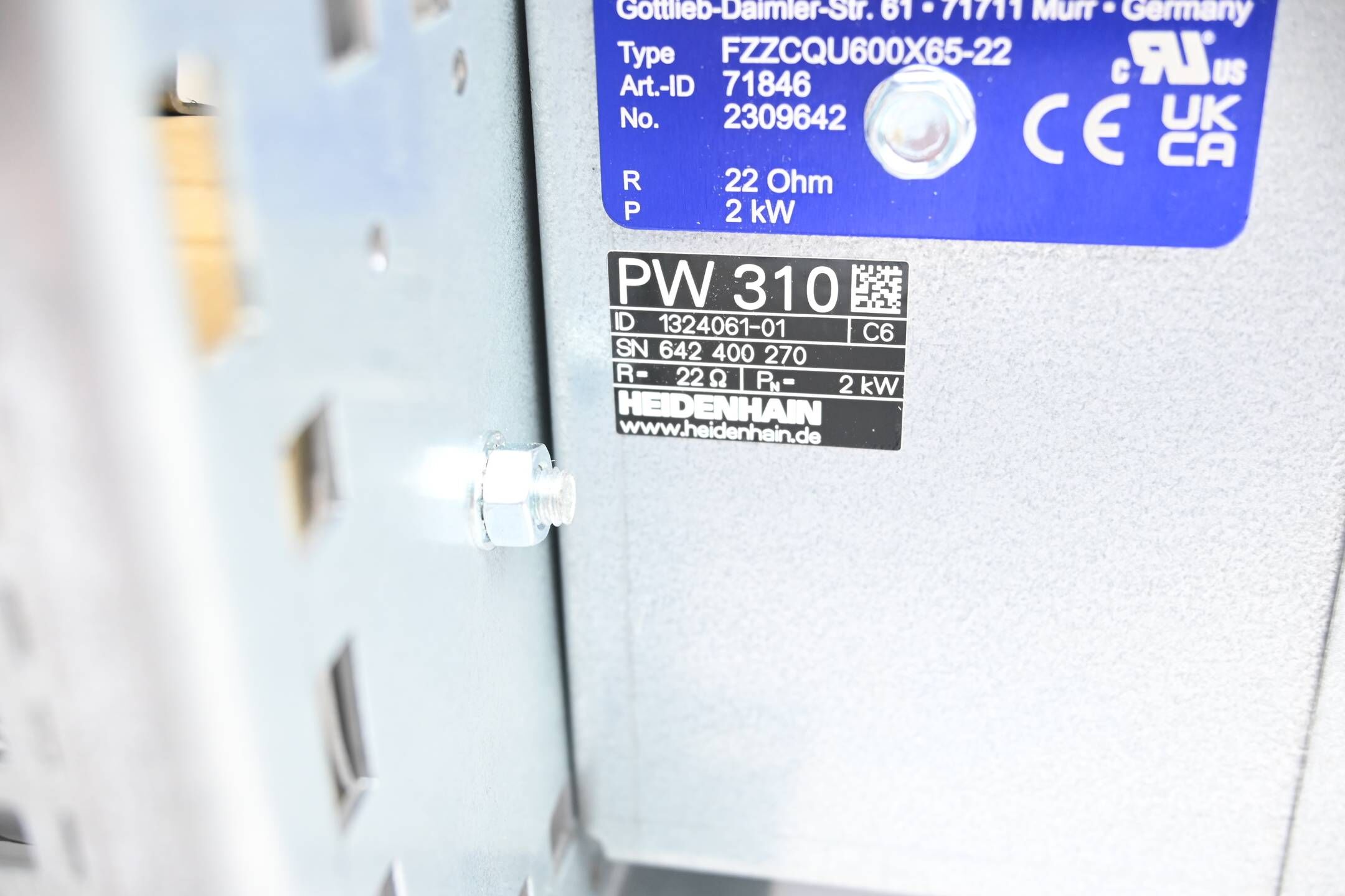 Heidenhain Bremswiderstand für Umrichter PW310 ( 1324061-01 ) Ver. C6