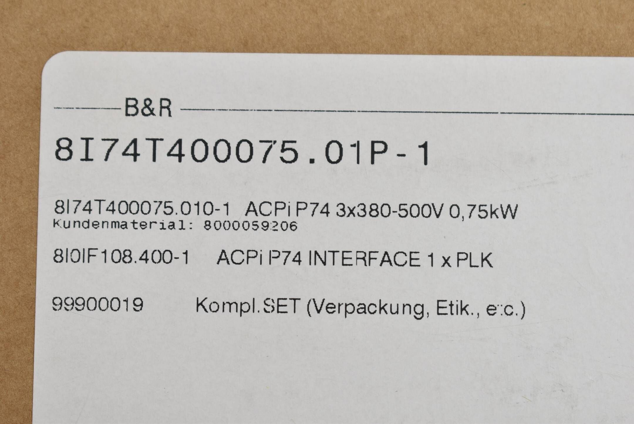 B&R Automation Frequenzumrichter 8I74T400075.010-1