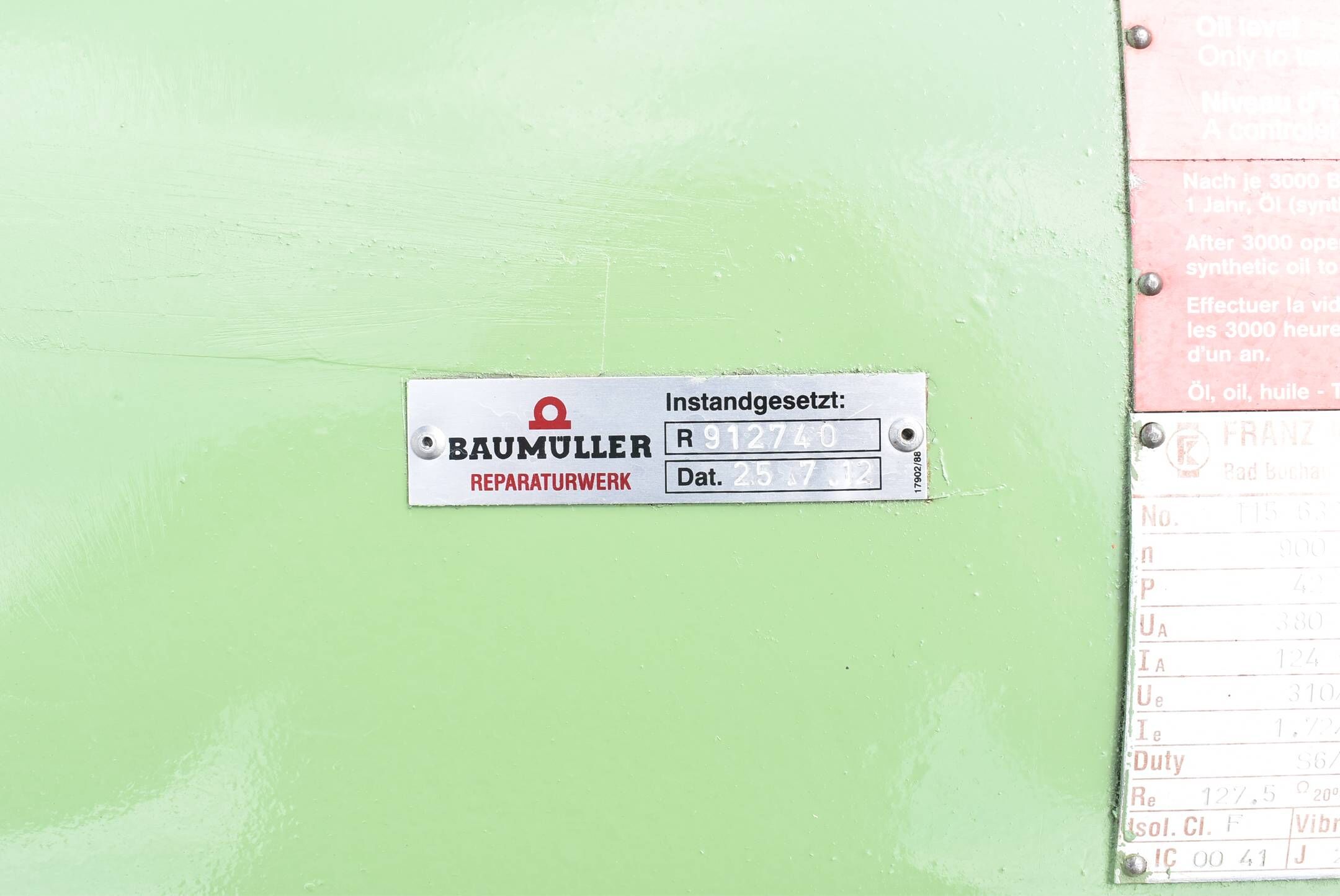 Franz Kessler KG Motor 900-1600rpm 42kW 380V M0 5860/21 + Tacho TDPZ 0,2 LT-4