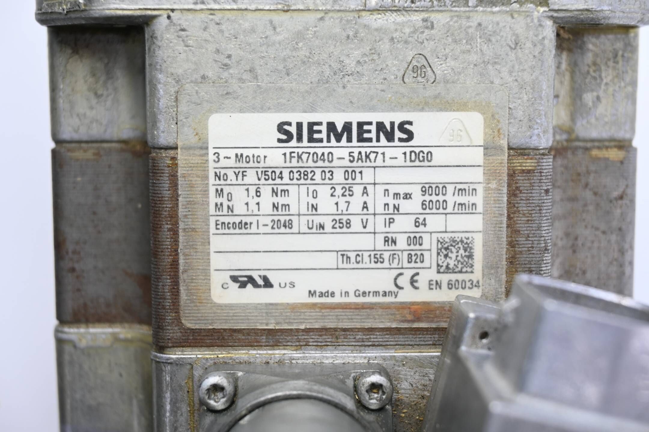 Siemens Simotics S Synchronservomotor 1FK7040-5AK71-1DG0 ( 1FK7 040-5AK71-1DG0 )