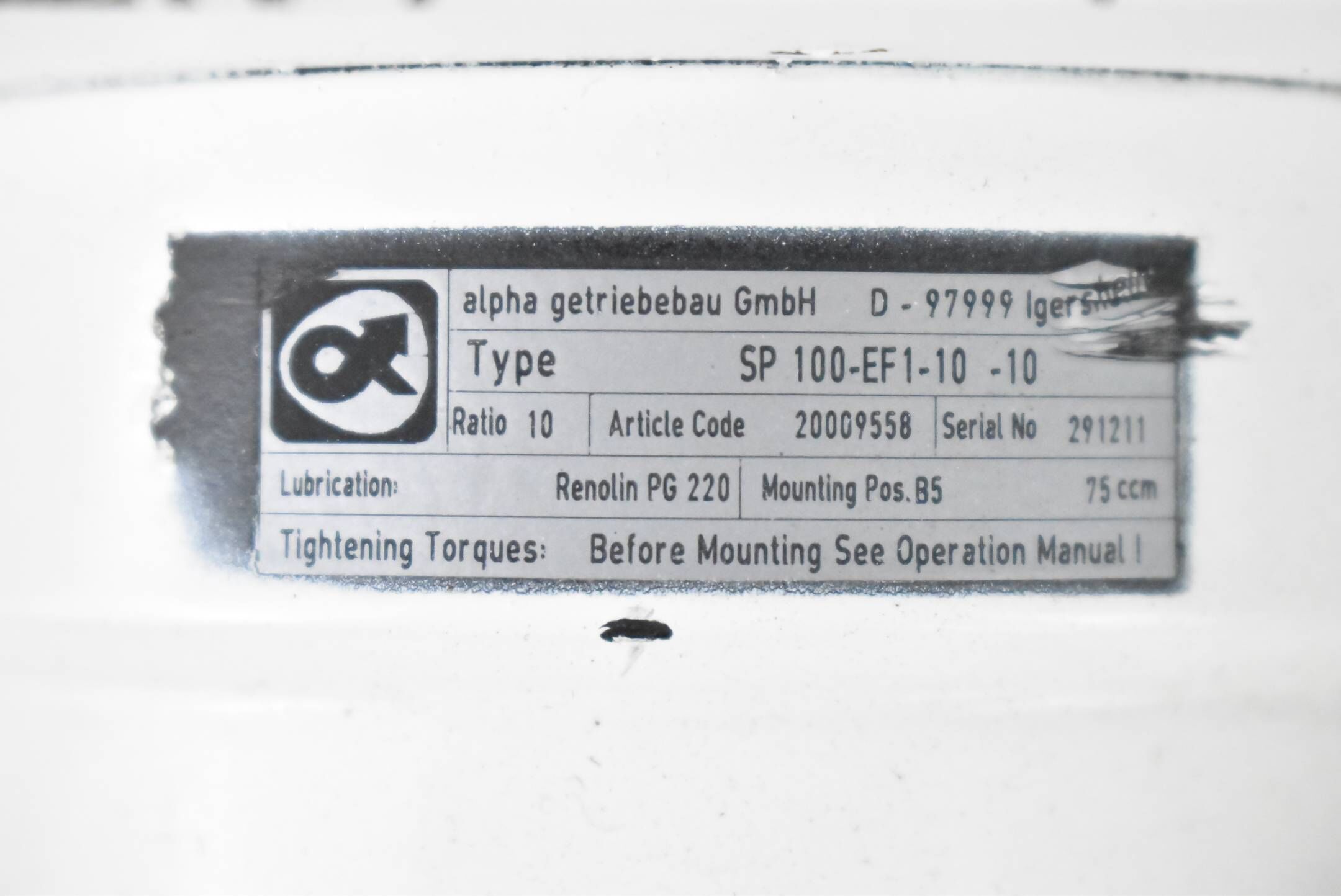 Wittenstein Servomotor SPM 100-010R-600P-0H1-045IF194 inkl. SP 100-EF1-10-10