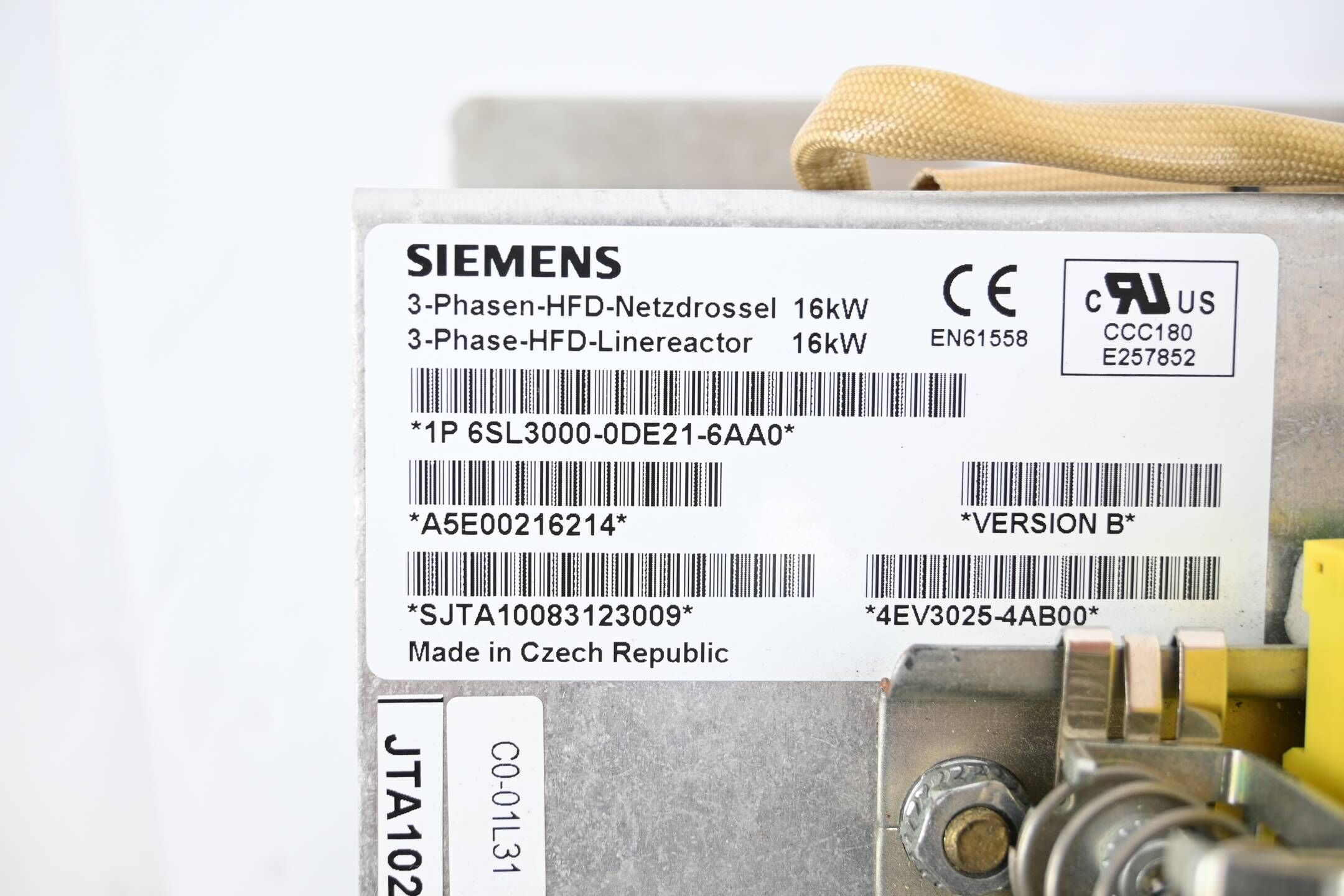 Siemens Simodrive 611 HFD-Netzdrossel 6SL3000-0DE21-6AA0 ( 6SL3 000-0DE21-6AA0 )