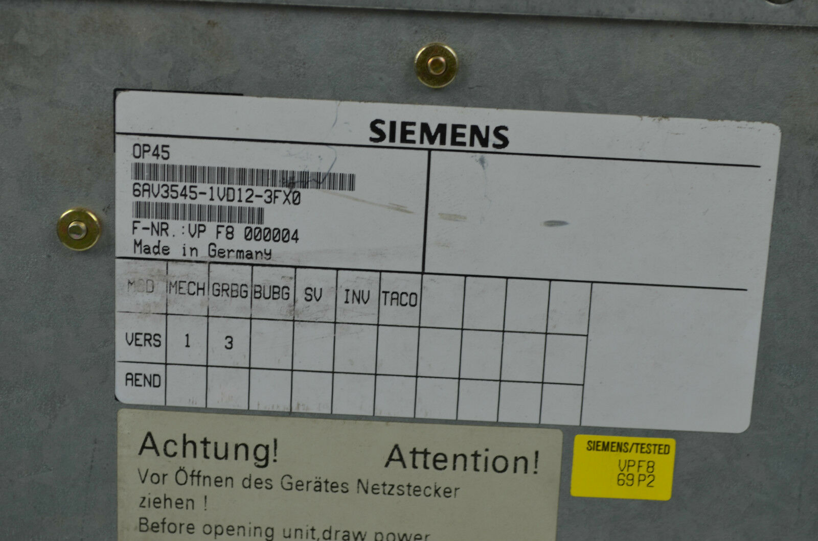 Siemens simatic coros OP45 6AV3545-1VD12-3FX0 ( 6AV3 545-1VD12-3FX0 )