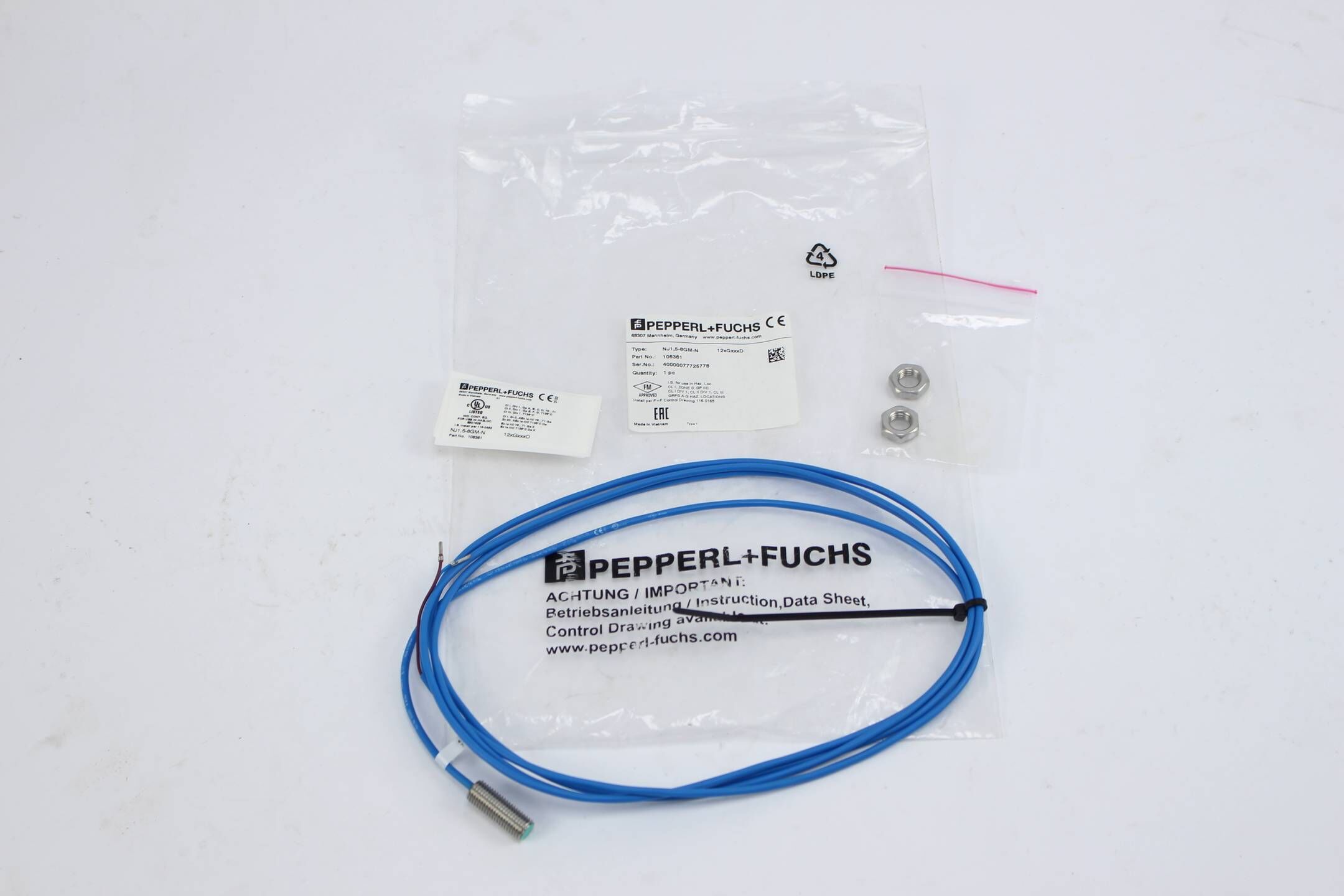 Pepperl+Fuchs Induktiver Sensor NJ1,5-8GM-N ( 106361 )