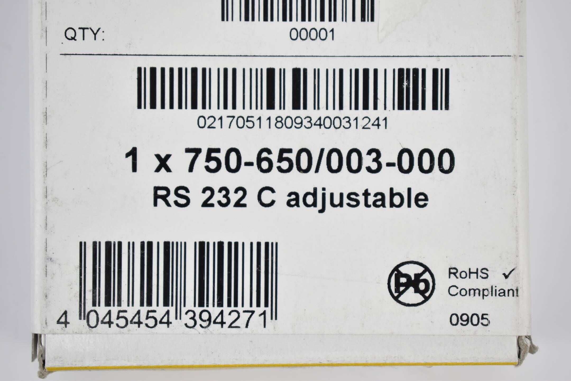 Wago serielle Schnittstelle RS-232 C einstellbar 750-650/003-000