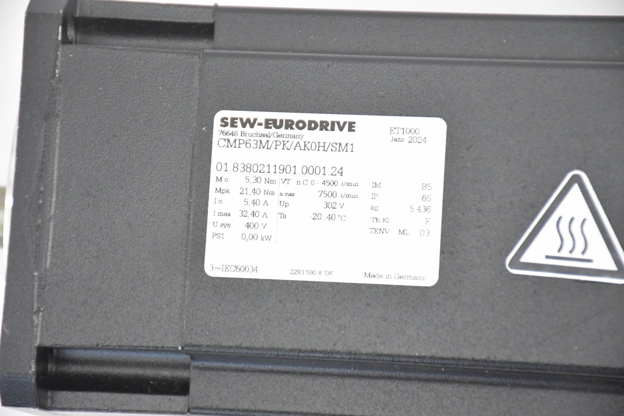 SEW Eurodrive Servogetriebemotor CMP63M/PK/AK0H/SM1