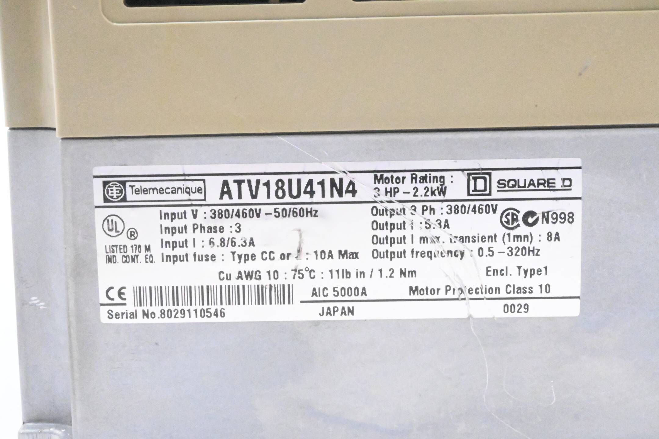 Telemecanique Altivar 18 Frequenzumrichter ATV18U41N4