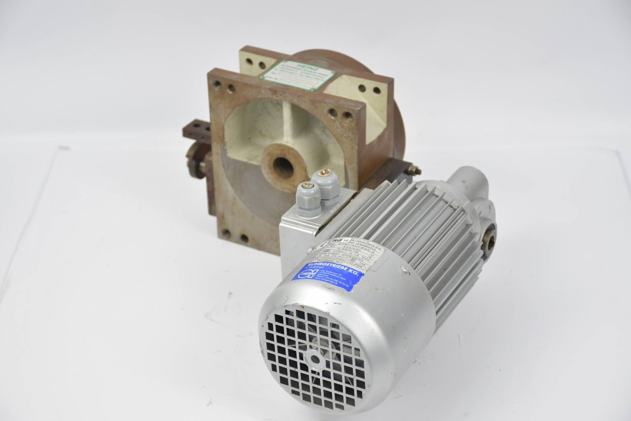 Ruhrgetriebe 3-Phasen Motor EFB1/4DF63A-4 Inkl Heinz Getriebe HTT45-8-240-MS-RH