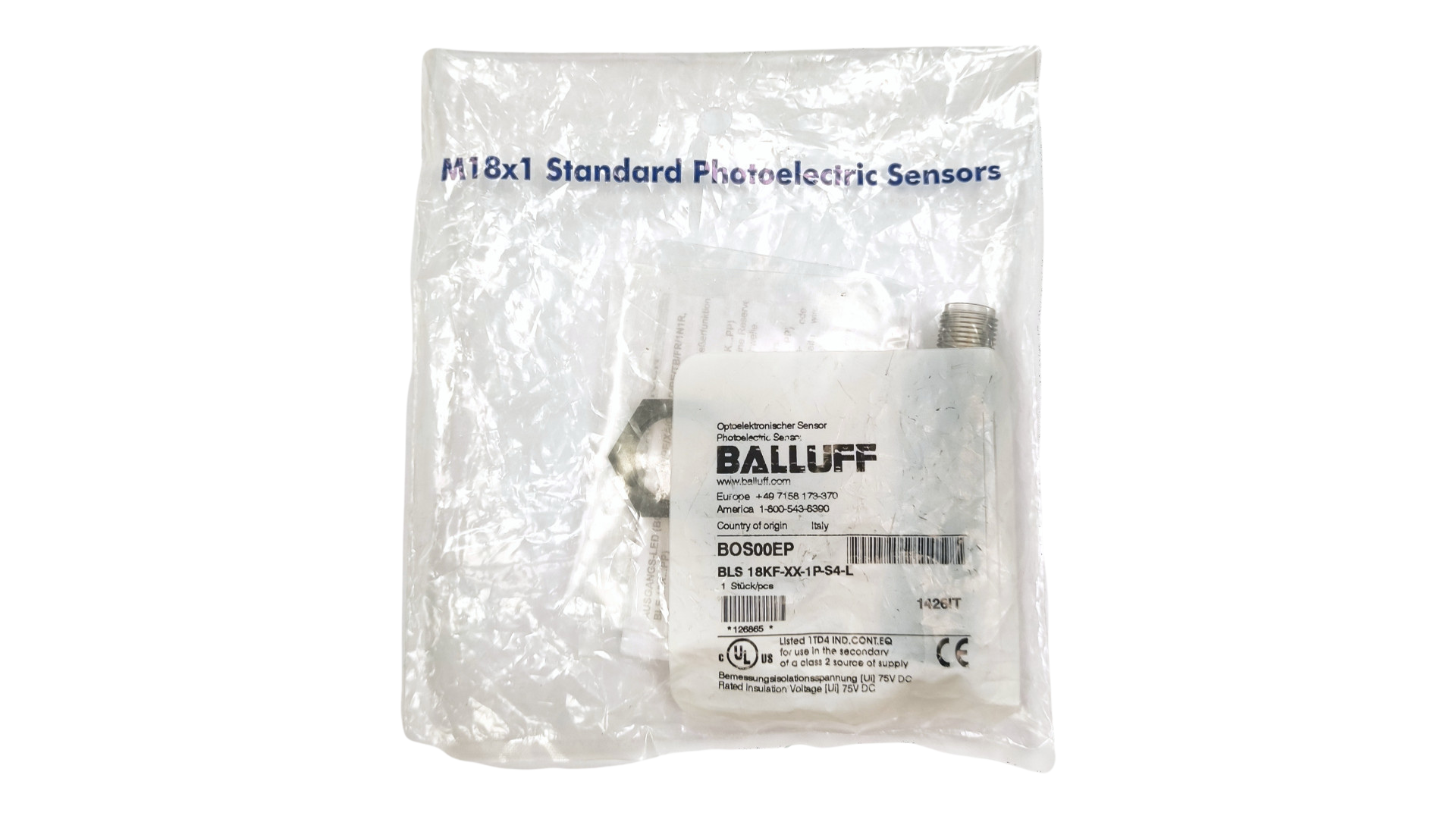 BALLUFF Optoelektronischer Sensor BOS00EP BLS 18KF-XX-1P-S4-L