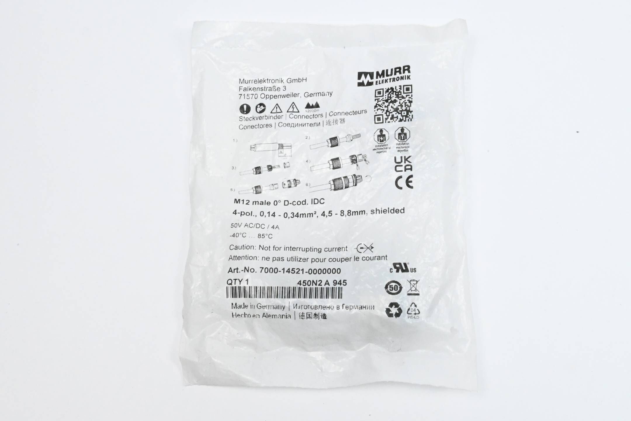 Murr Elektronik 7000-14521-0000000 Schneidklemmanschluss
