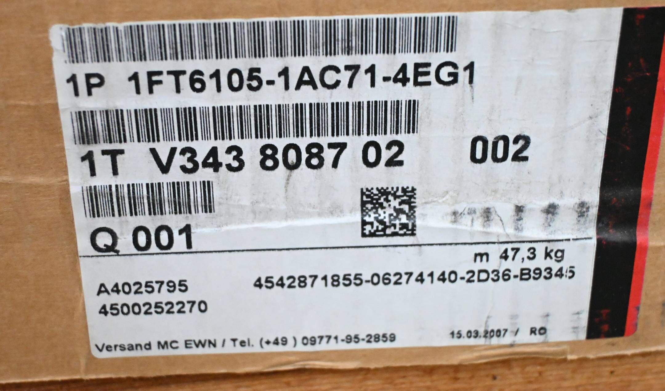 Siemens Simotics S Synchronservomotor 1FT6105-1AC71-4EG1 ( 1FT6 105-1AC71-4EG1 )